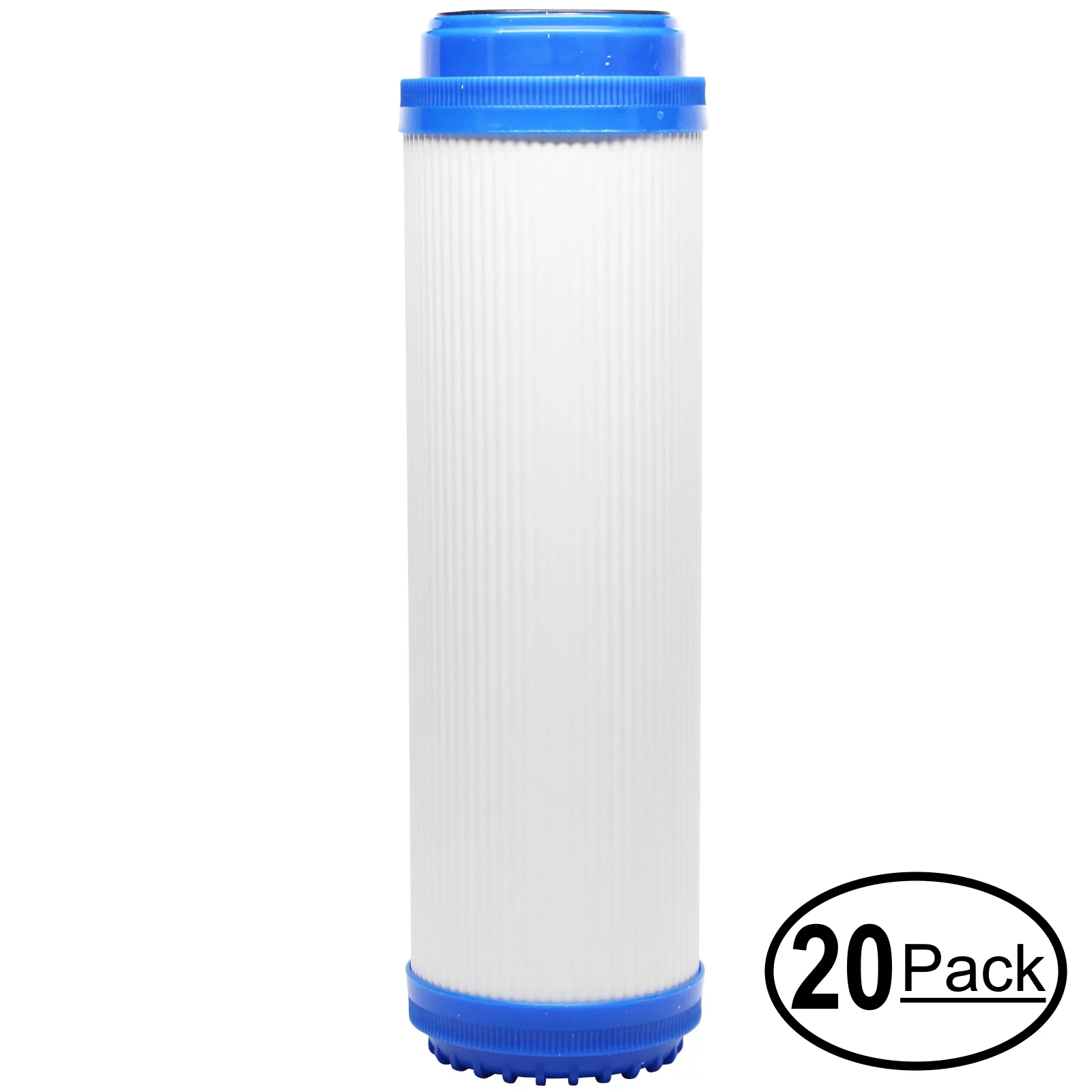 20-Pack Replacement for PurePro FS401-S Granular Activated Carbon Filter - Universal 10-inch Cartridge for PurePro Aquarium RO with pressure gauge: FS401-S - Denali Pure Brand