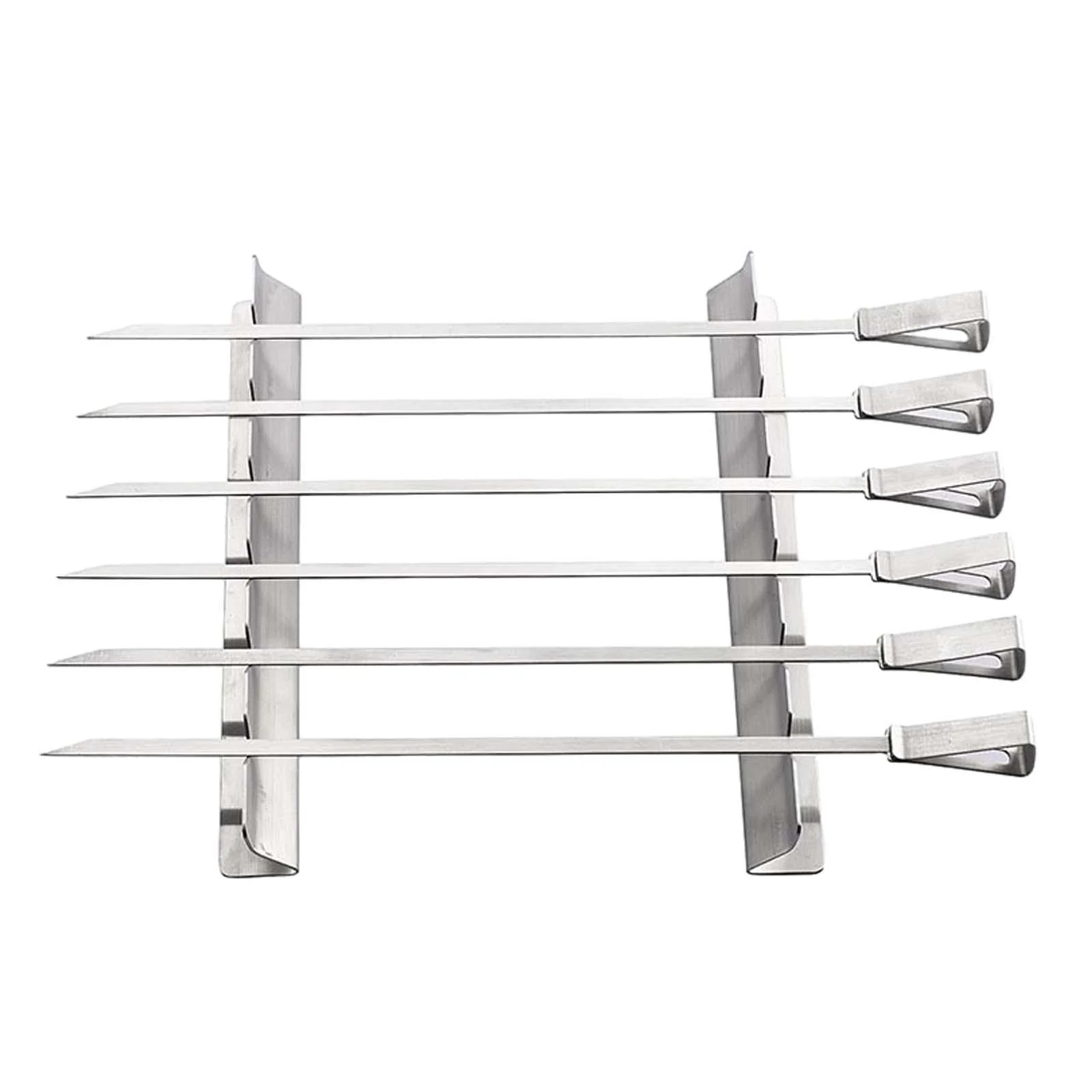 Miulika Skewers Rack Set BBQ Skewers 14in Reusable Barbecue Skewers Pins Kebab Skewers BBQ Barbecue Sticks for Kabob Chicken Grilling