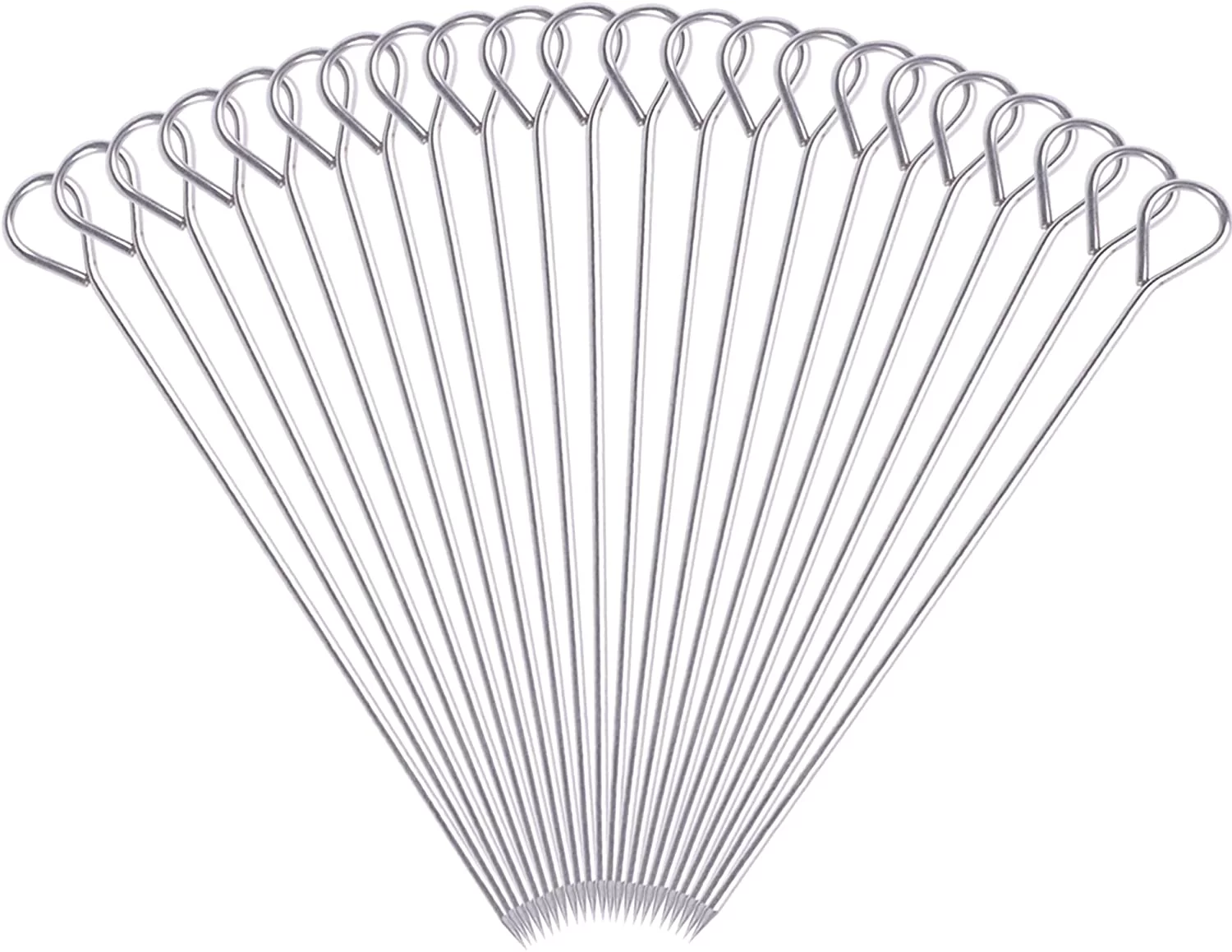 8 Inch Metal Kabob Skewers, 30 Pack BBQ Skewers,Reusable Stainless Steel Barbecue Skewer Sticks,by HONSHEN