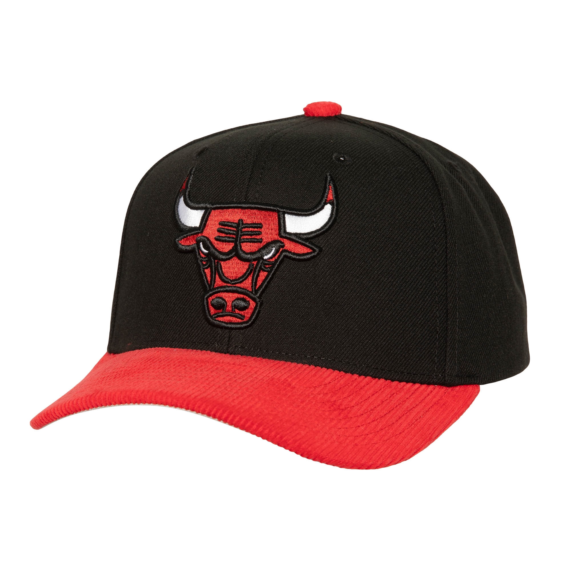 Men's Mitchell & Ness Black Chicago Bulls Corduroy Pro Crown Adjustable Hat - OSFA