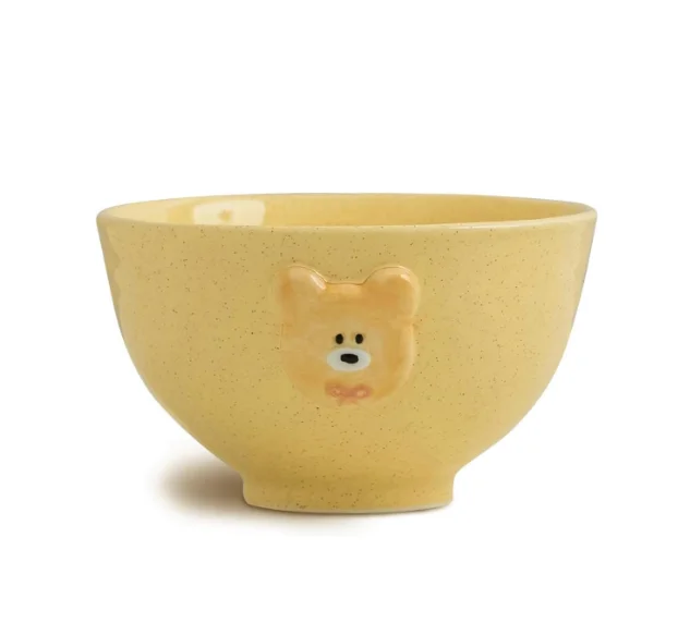 Cute Rice Bowl, 14oz Bear Ceramic Soup Bowl. 4.7 in Cookie Style Safety Ceramic Dessert Appetizer Bowls