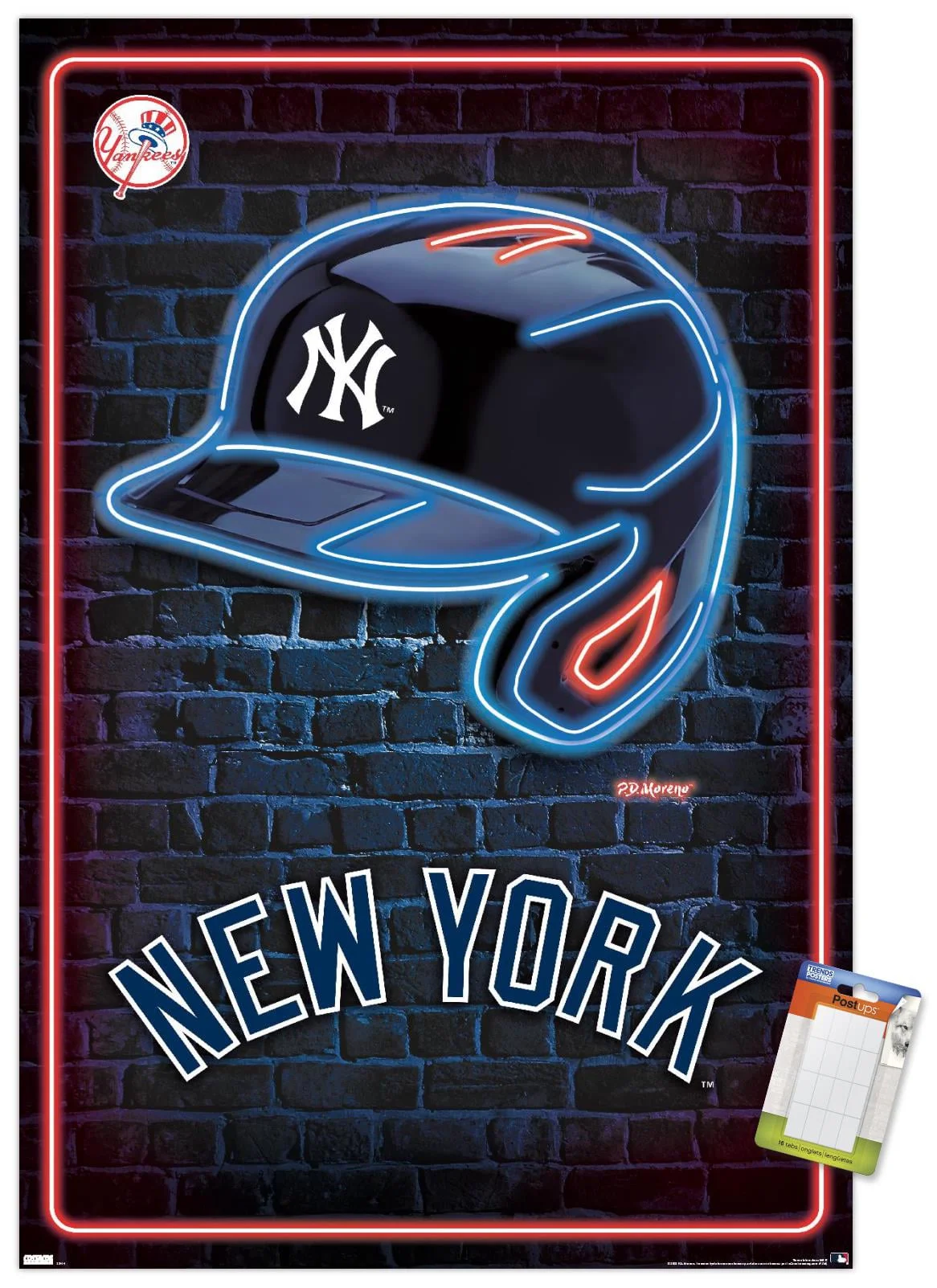 MLB New York Yankees - Neon Helmet 23 Wall Poster, 22.375 x 34