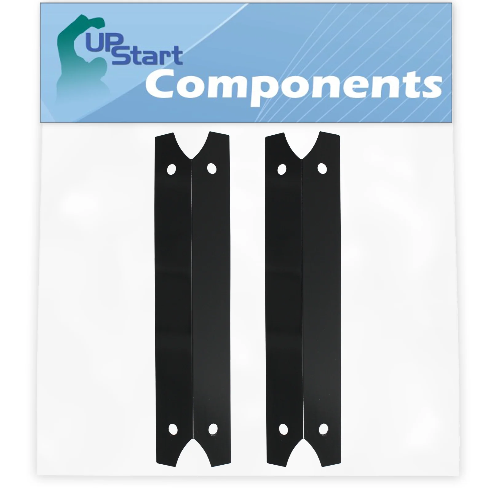 2-Pack BBQ Grill Heat Shield Plate Tent Replacement Parts for Brinkmann Grand Gourmet 6345 (810-6345-3) - Compatible Barbeque Porcelain Steel Flame Tamer, Flavorizer Bar, Burner Cover 17 3/4