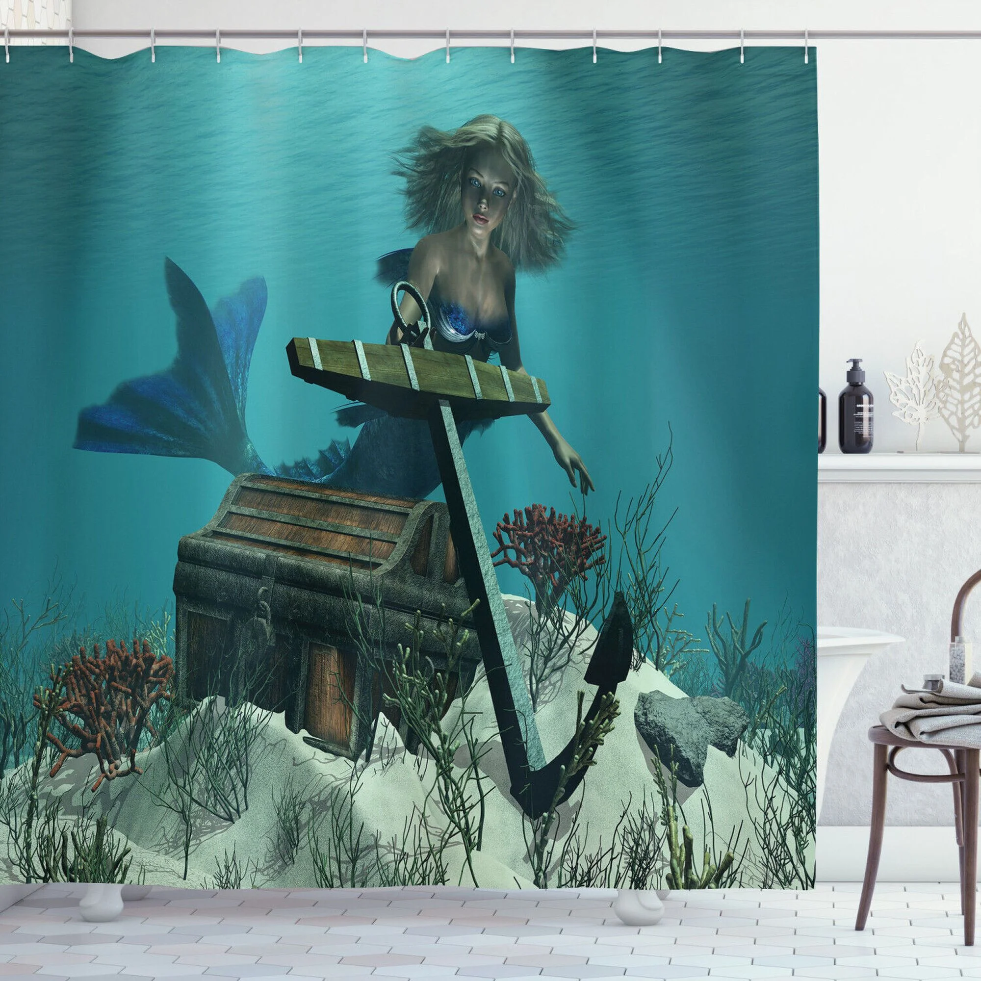 Pirate's Cove Shower Curtain: Transform Your Bathroom with an Enchanting Oceanic Print