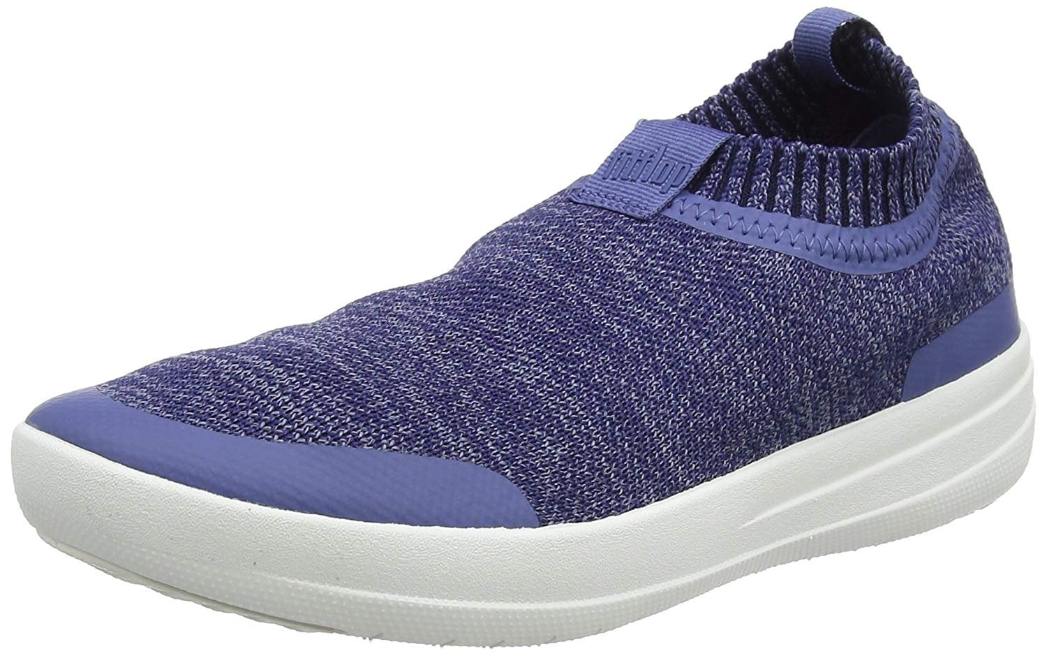 Fitflop Womens Uberknit Slip On Sneaker Shoes, Indian Blue/Powder Blue, US 7