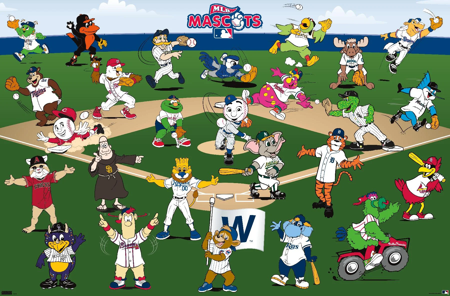 MLB League - Mascots 22 Wall Poster, 22.375 x 34