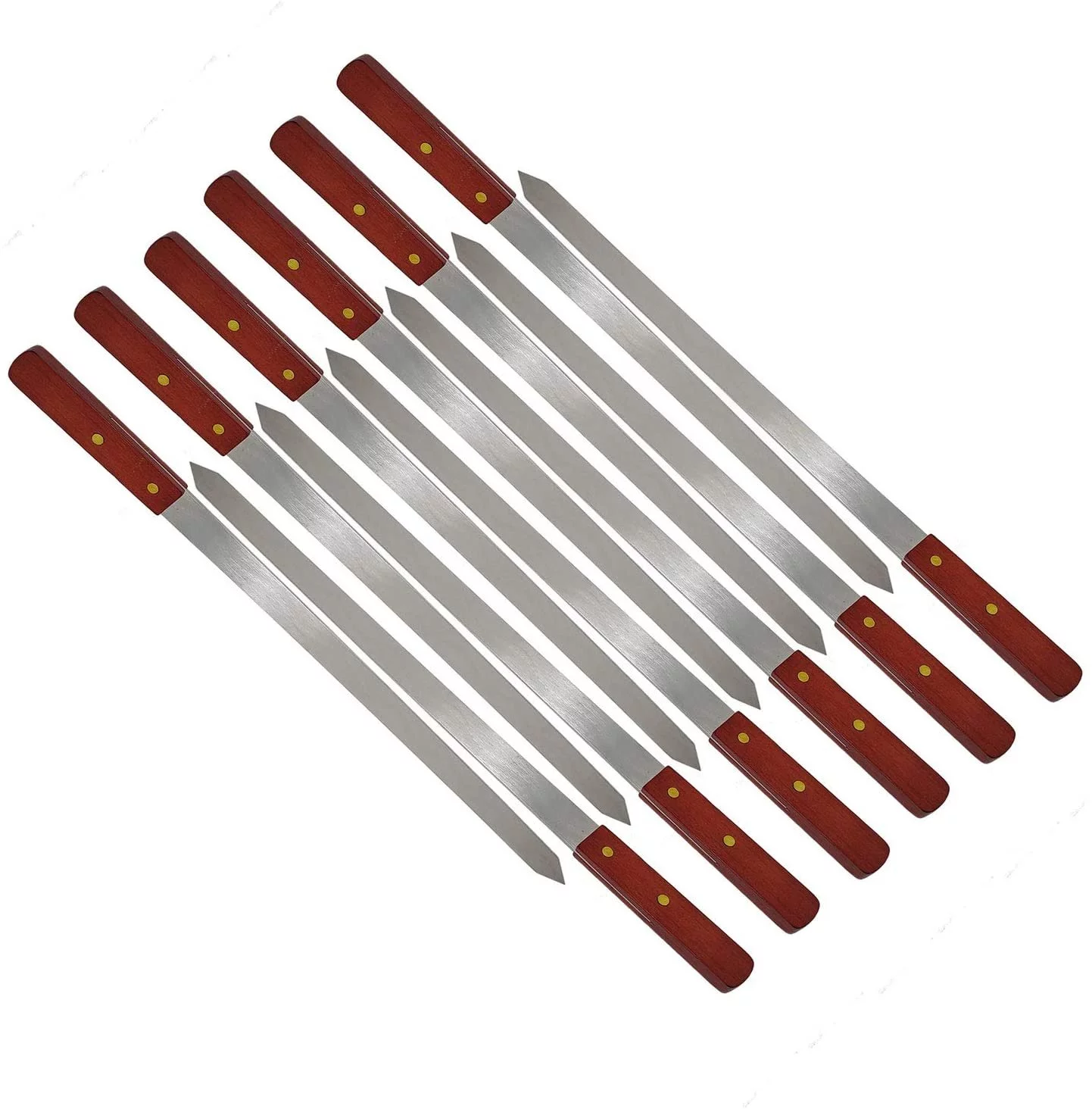 Stainless Steel BBQ Skewers 1 Wide for Shish Kebab, Grill, Koubideh, Brazilian Style BBQ 23 Inch Long 12