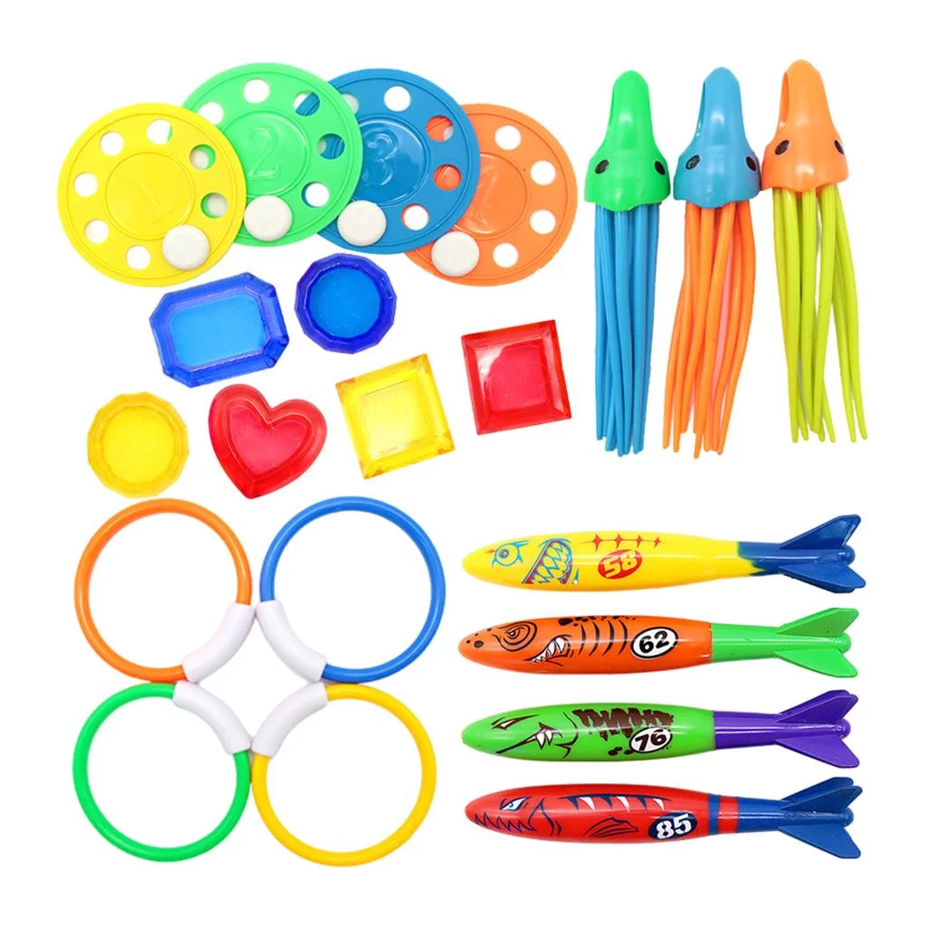 Diving Toys Swimming Pool Toys for Party Game Gifts Age Years Dive Rings Diving Sticks Diving Gems Training Toys - 21pcs