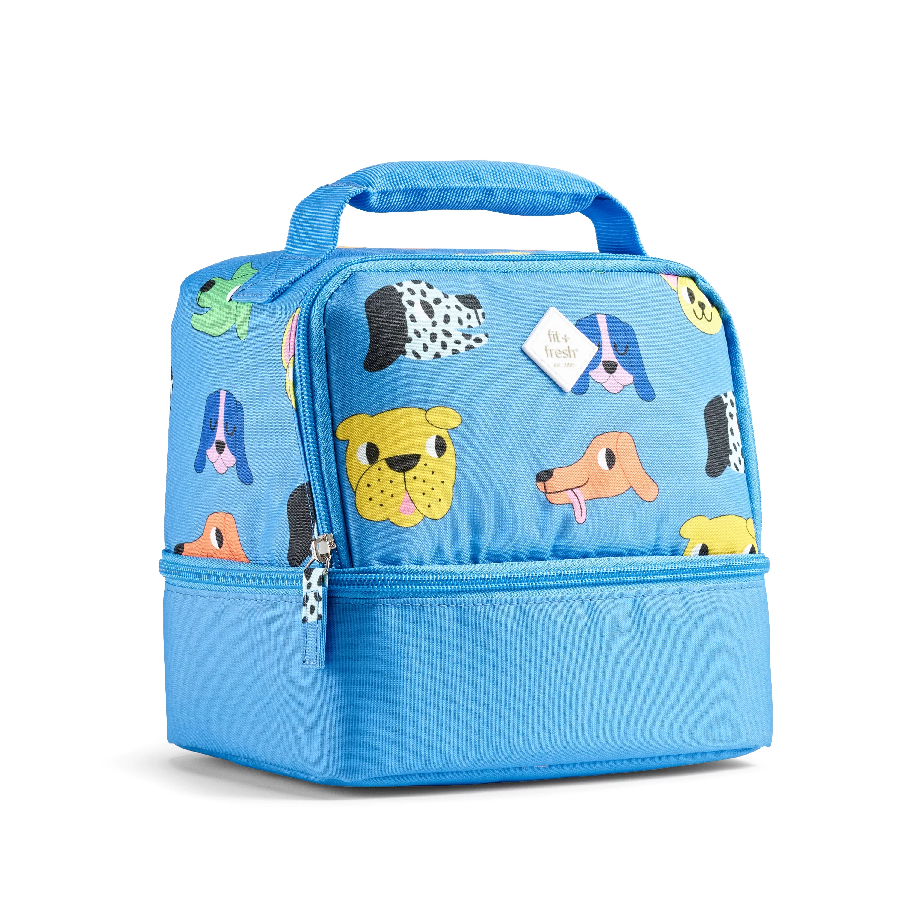Fit & Fresh x Eda French Insulated Dual Compartment Lunch Bag Blue Dogs