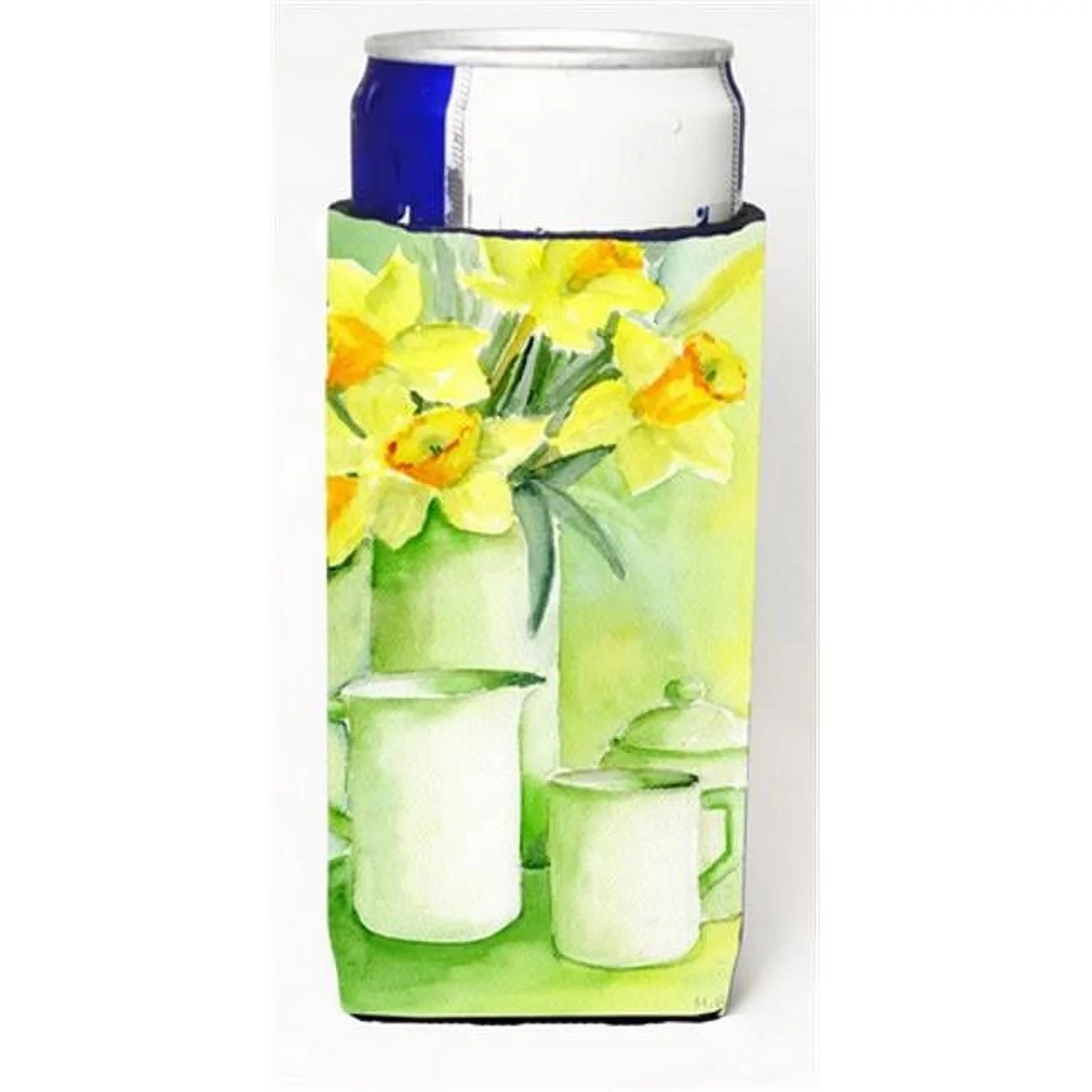Carolines Treasures  Yellow Daffodils by Maureen Bonfield Michelob Ultra Can Cooler for slim cans