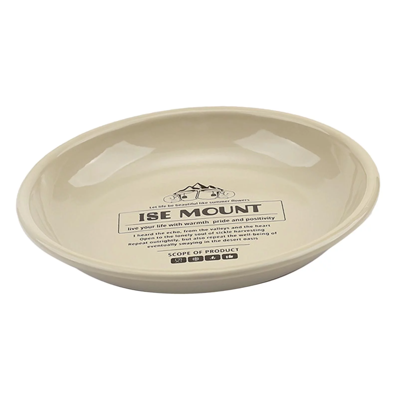 Round Dish Enamel Platter Serving Tray Pans Baking Bowl Indoor Outdoor Enamelware Dinner for Camping Appetizer Pasta Butter BBQ