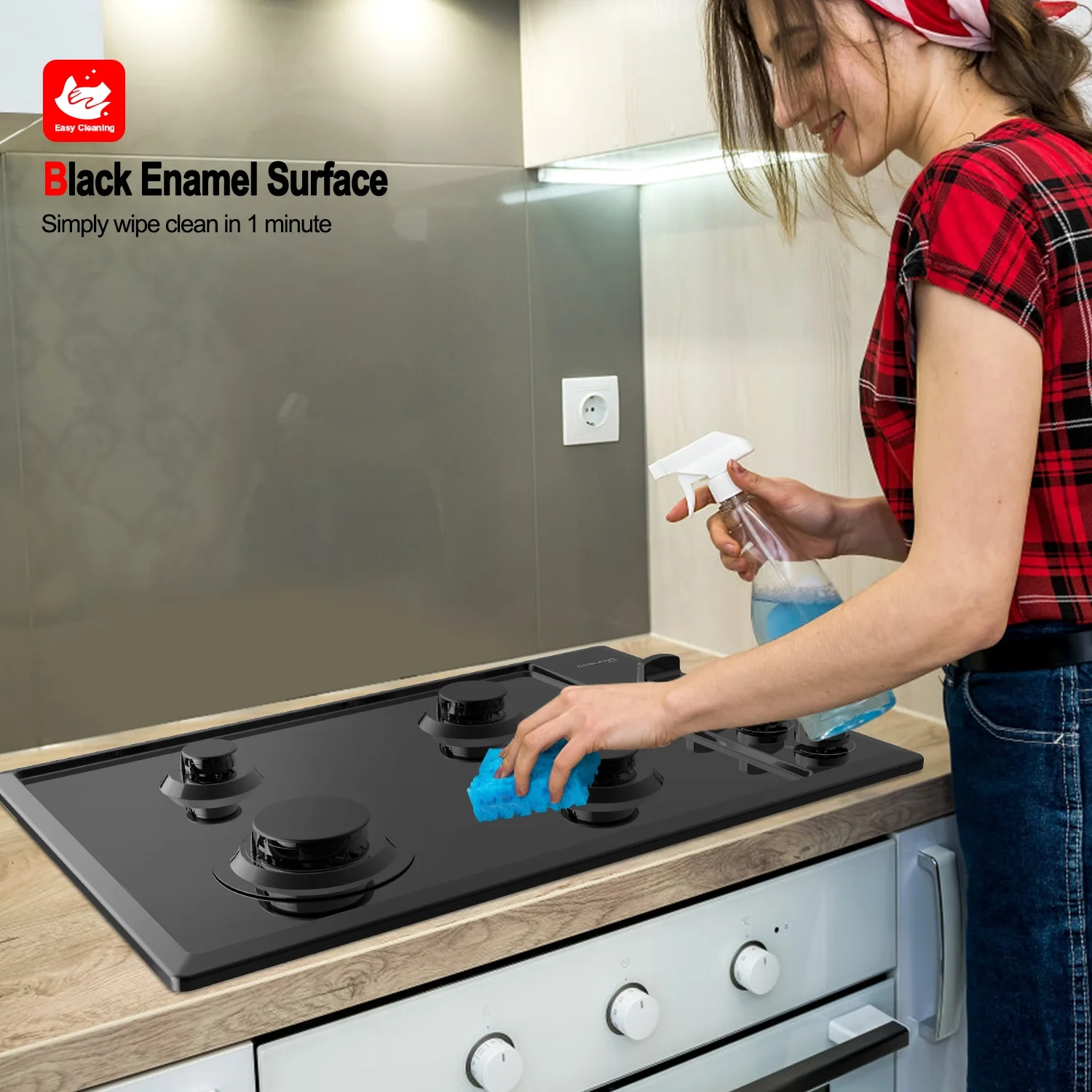 30 in. NG/LPG Convertible Gas Cooktop in Porcelain Enamel with 4 Burners