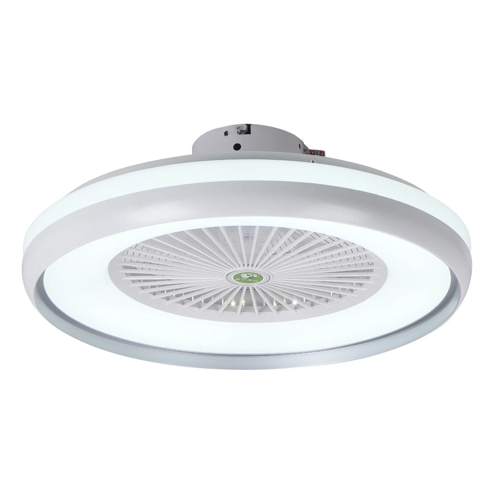 Bladeless Ceiling Fan with Light & Remote Control Ceiling Lamp Flush Mount 20''