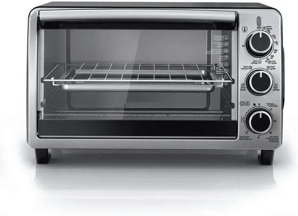 JYY 6 Slice Toaster Oven, 4 Cooking Functions - Black