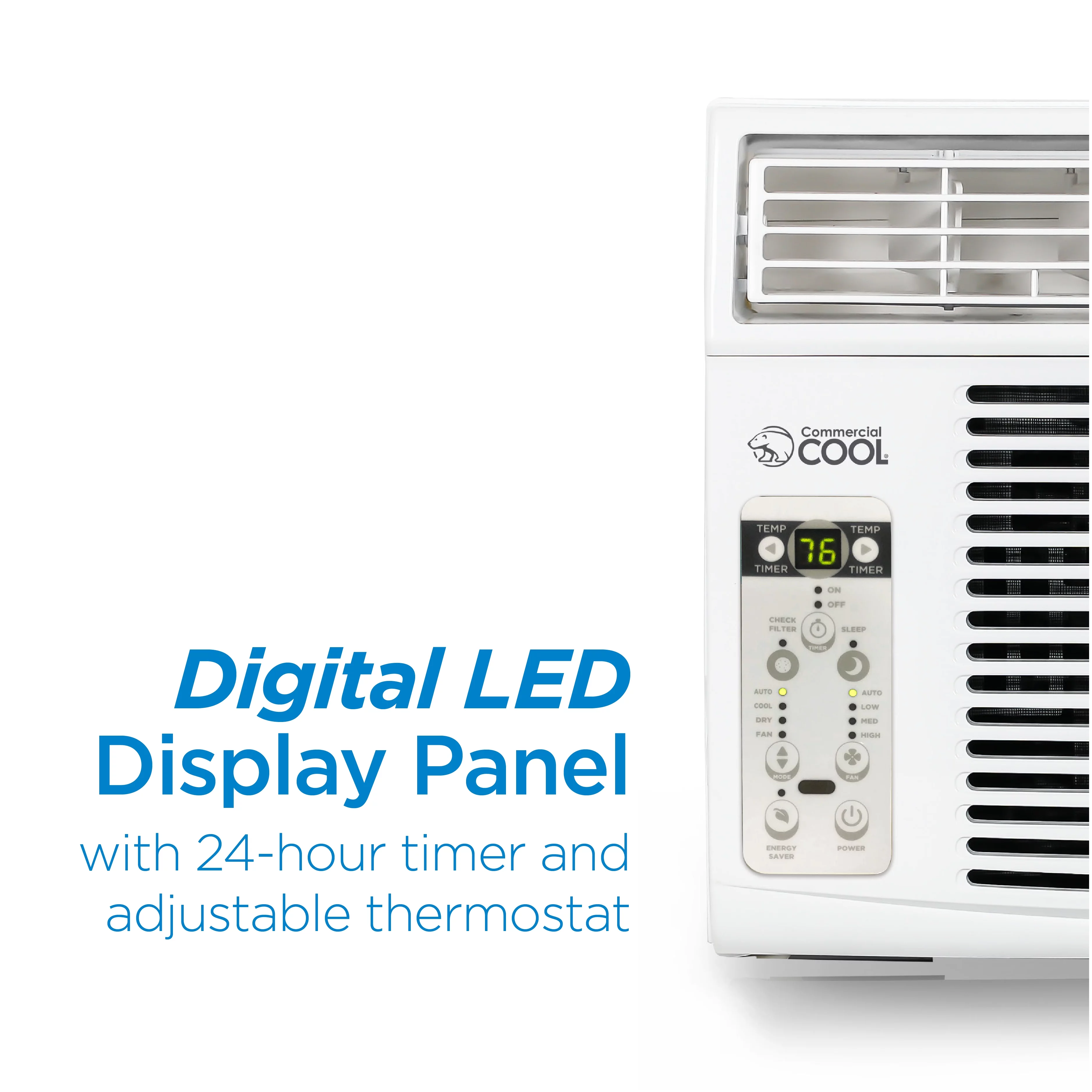 Commercial Cool 10,000 BTU Window Air Conditioner, White, with Remote Control