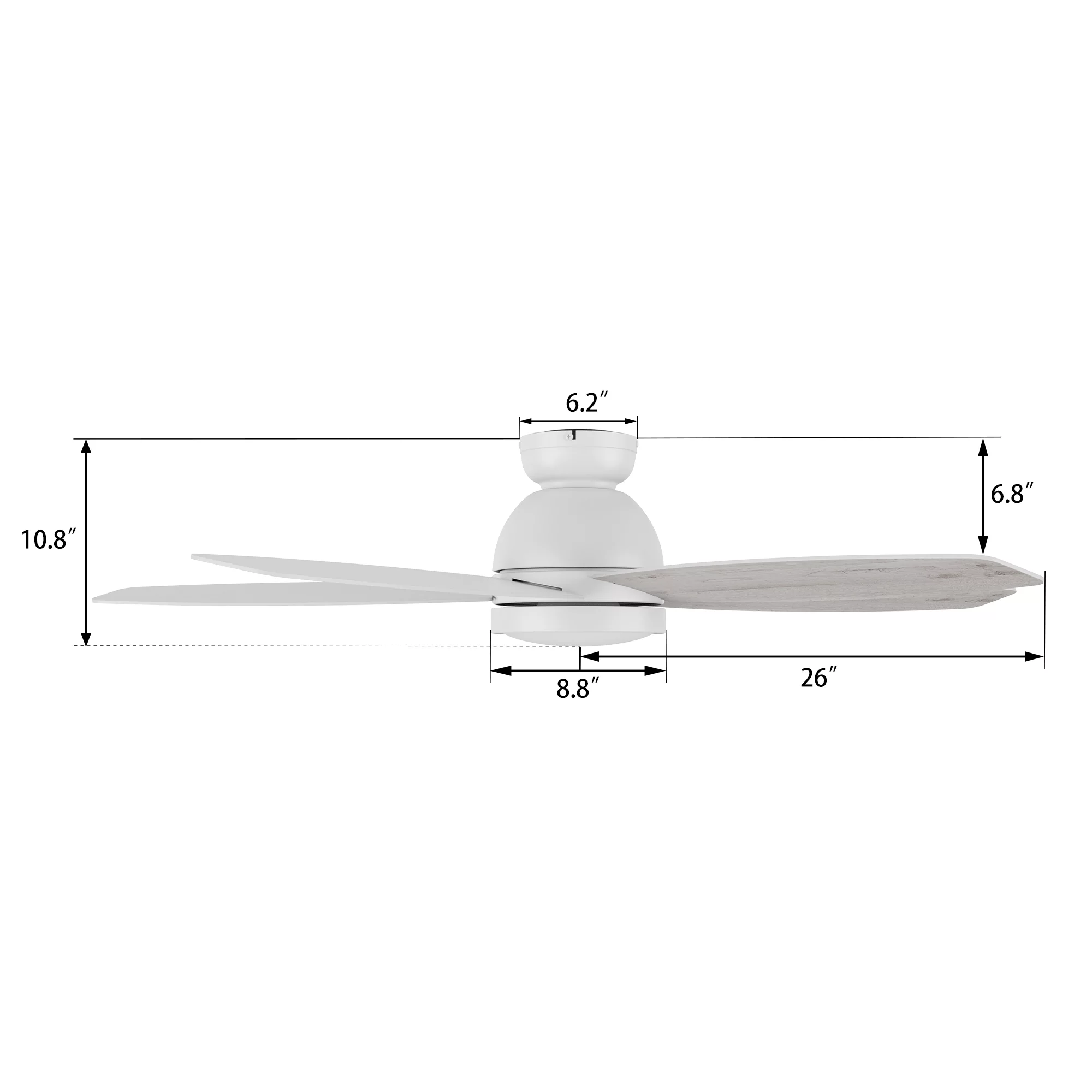 CARRO Povjeta 52' 5 Blades Low Profile Indoor Ceiling Fan with Remote and Dimmable Light