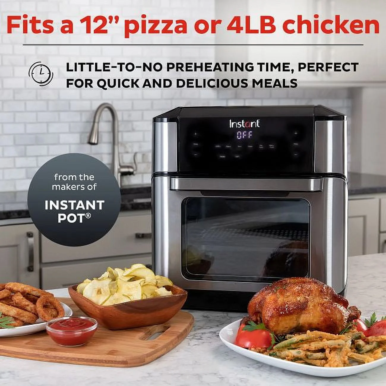 Instant Vortex Plus 10-Quart Air Fryer Oven with 7-in-1 Cooking Functions and Accessories Included, Stainless Steel