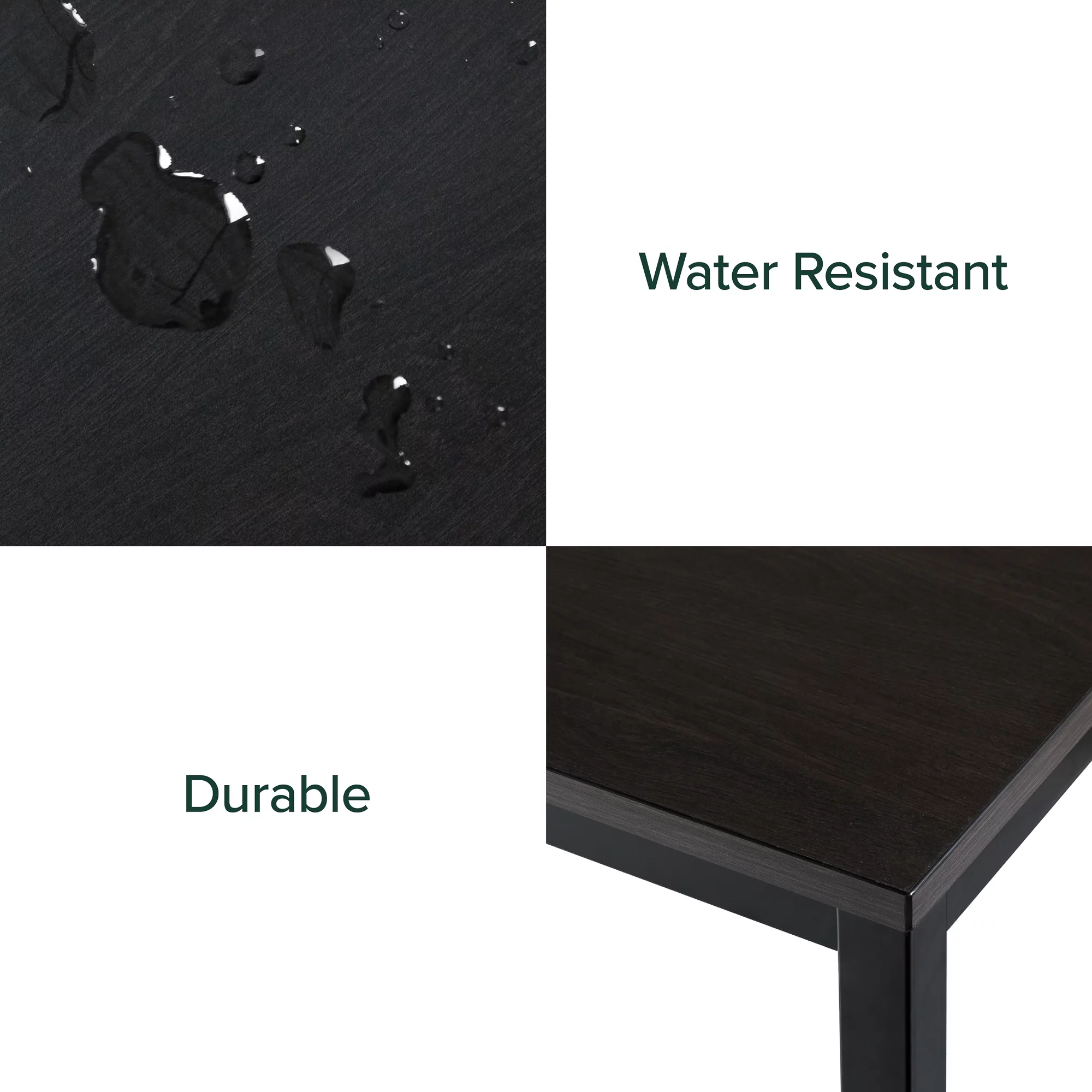Bellamy Studios Jennifer 55' Black Metal Frame Indoor Desk or Table, Deep Espresso