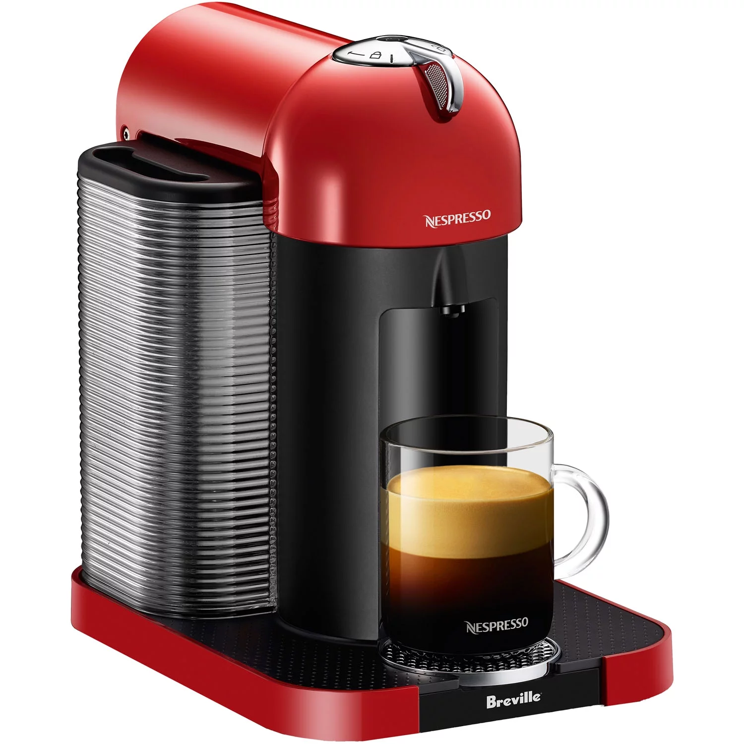 Breville Nespresso Vertuo Coffee & Espresso Single-Serve Machine in Red