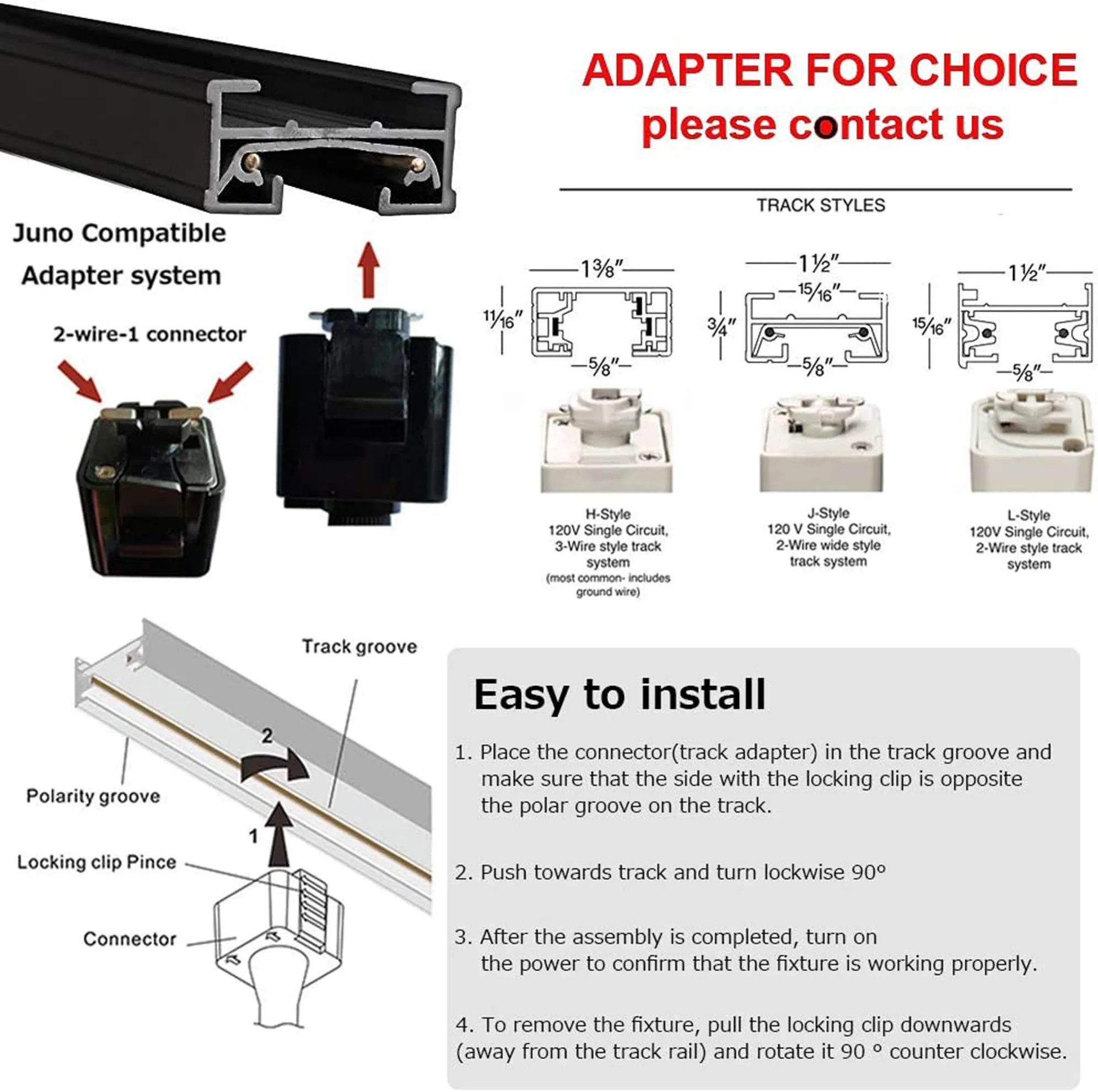 FSLiving Remote Control J-Type Track Ceiling Mini Fan Black Easy To Install Adjustable Angle Simple Design For Home Kitchen - 1 Pack
