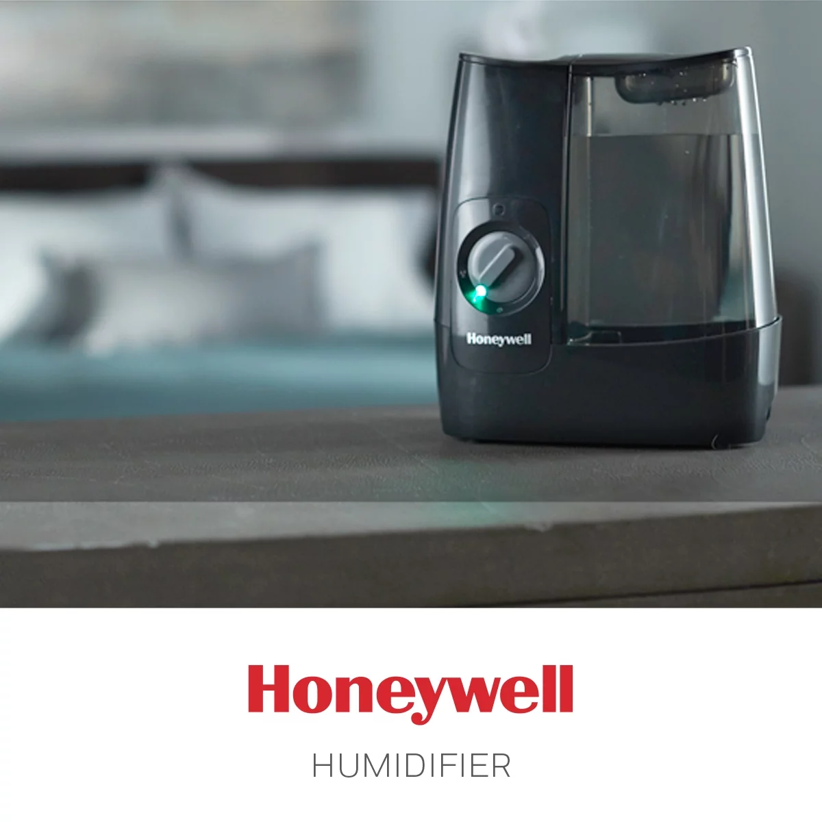 Honeywell Warm Mist Humidifier with Essential Oil Cup, Filter Free, 400 sq ft, Black, HWM845