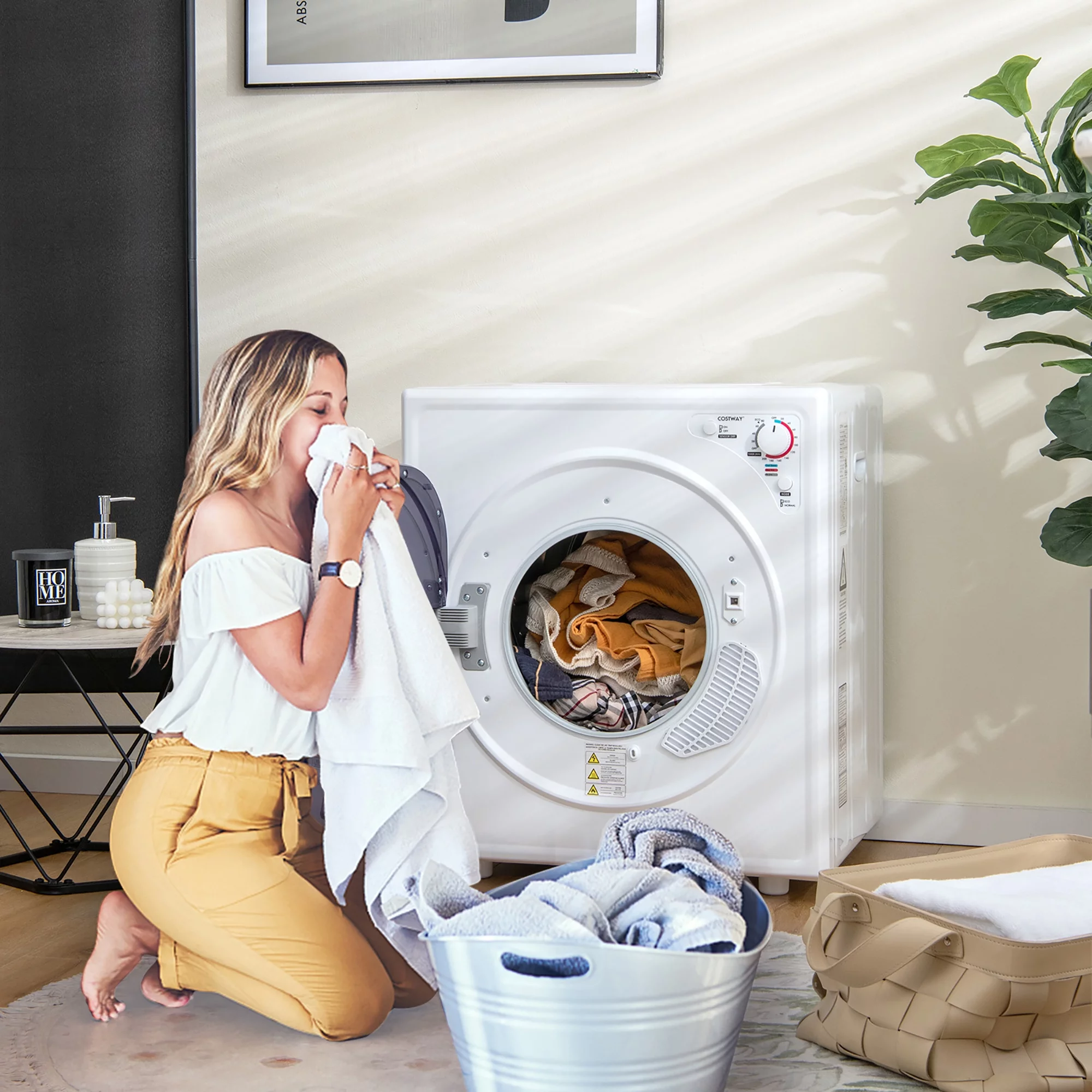 Costway 1500W Electric Tumble Compact Laundry Dryer Stainless Steel Tub 13.2 lbs