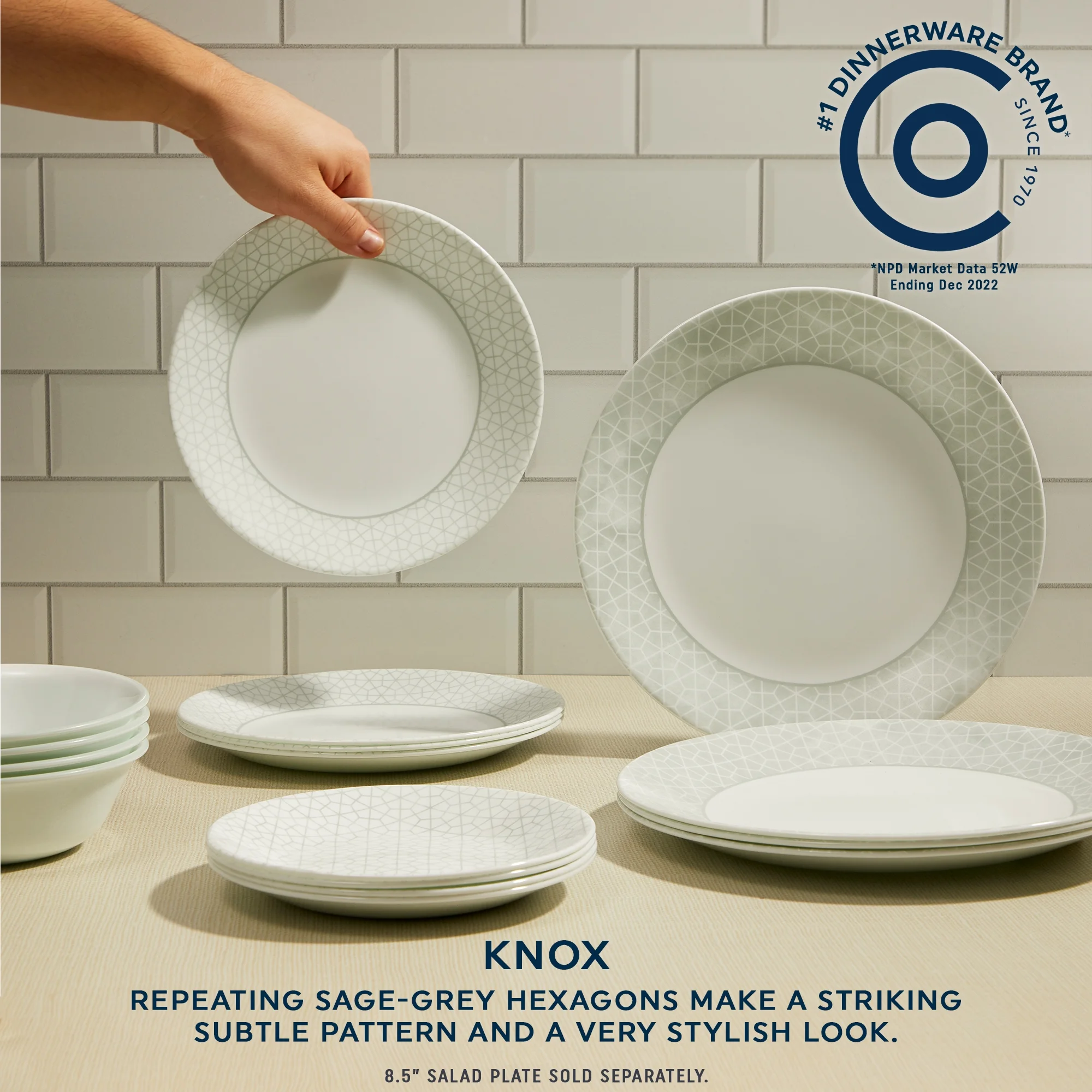 Corelle Knox 18-Piece Dinnerware Set, Service for 6