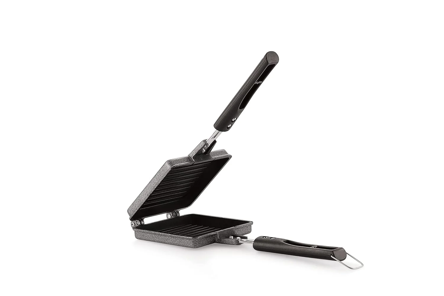 Black Aluminium Gas Toaster Jumbo - Gas Compatible Super Heavy Thickness, Non Stick - Gas Toaster For Crispier Sandwich