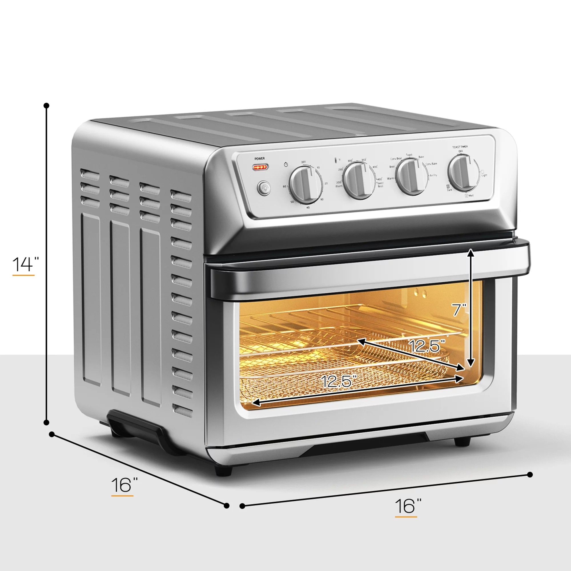 Gymax Electric Air Fryer Oven Convection Oven Toaster w/ 21.5 QT Capacity
