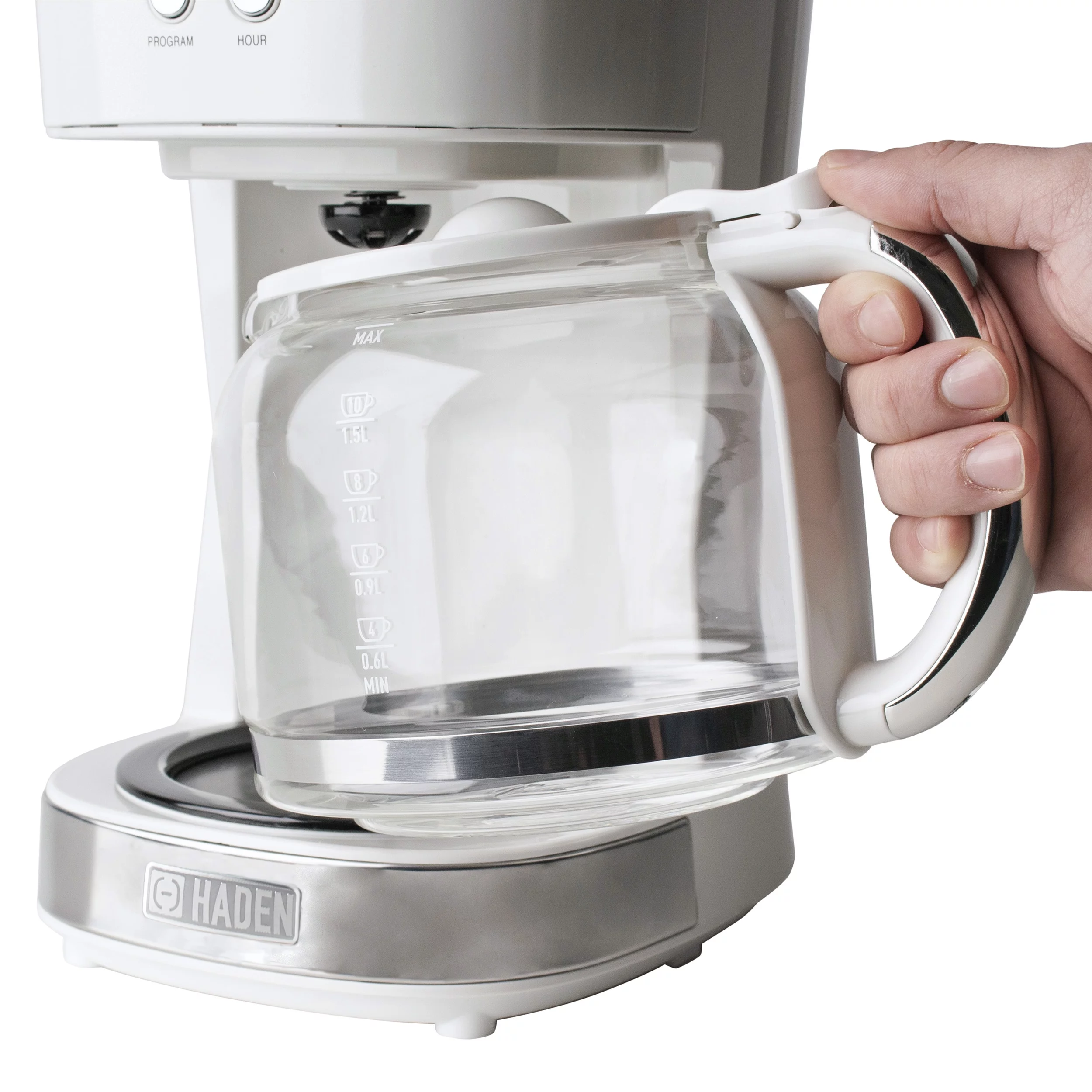 Haden 12-Cup Programmable Coffee Maker, Ivory - 75061