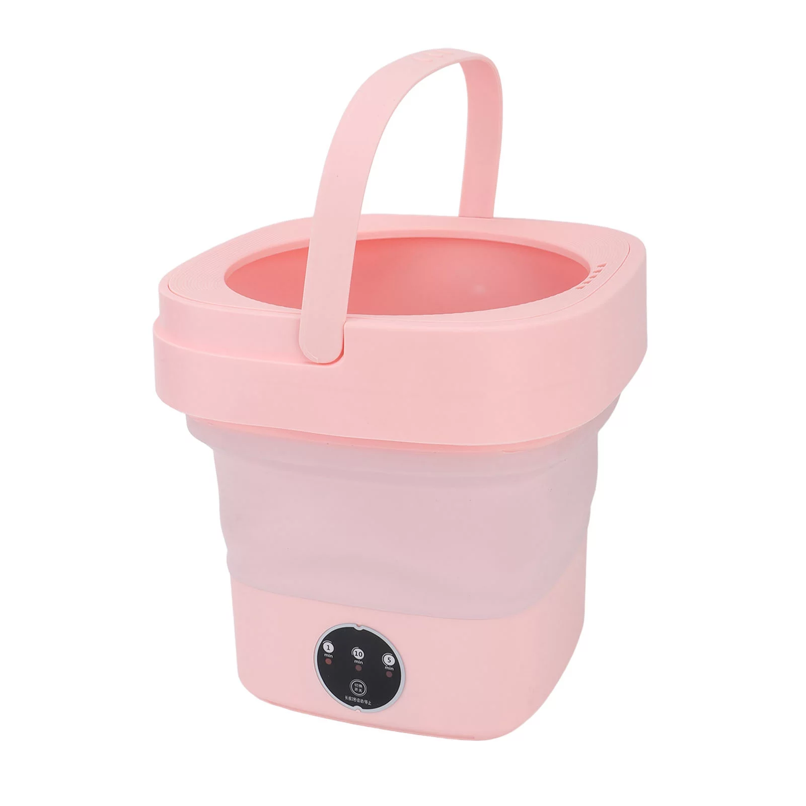 Foldable Washing Machine High Speed 6.5L Large Capacity Soft Spin Drying US Plug 100?240V Pink