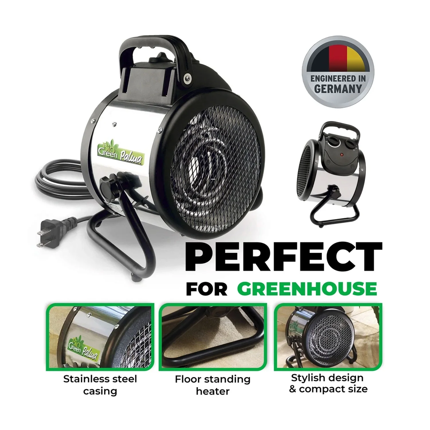 Bio Green Greenhouse Heater 110 V With manual Thermostat - 'Palma'