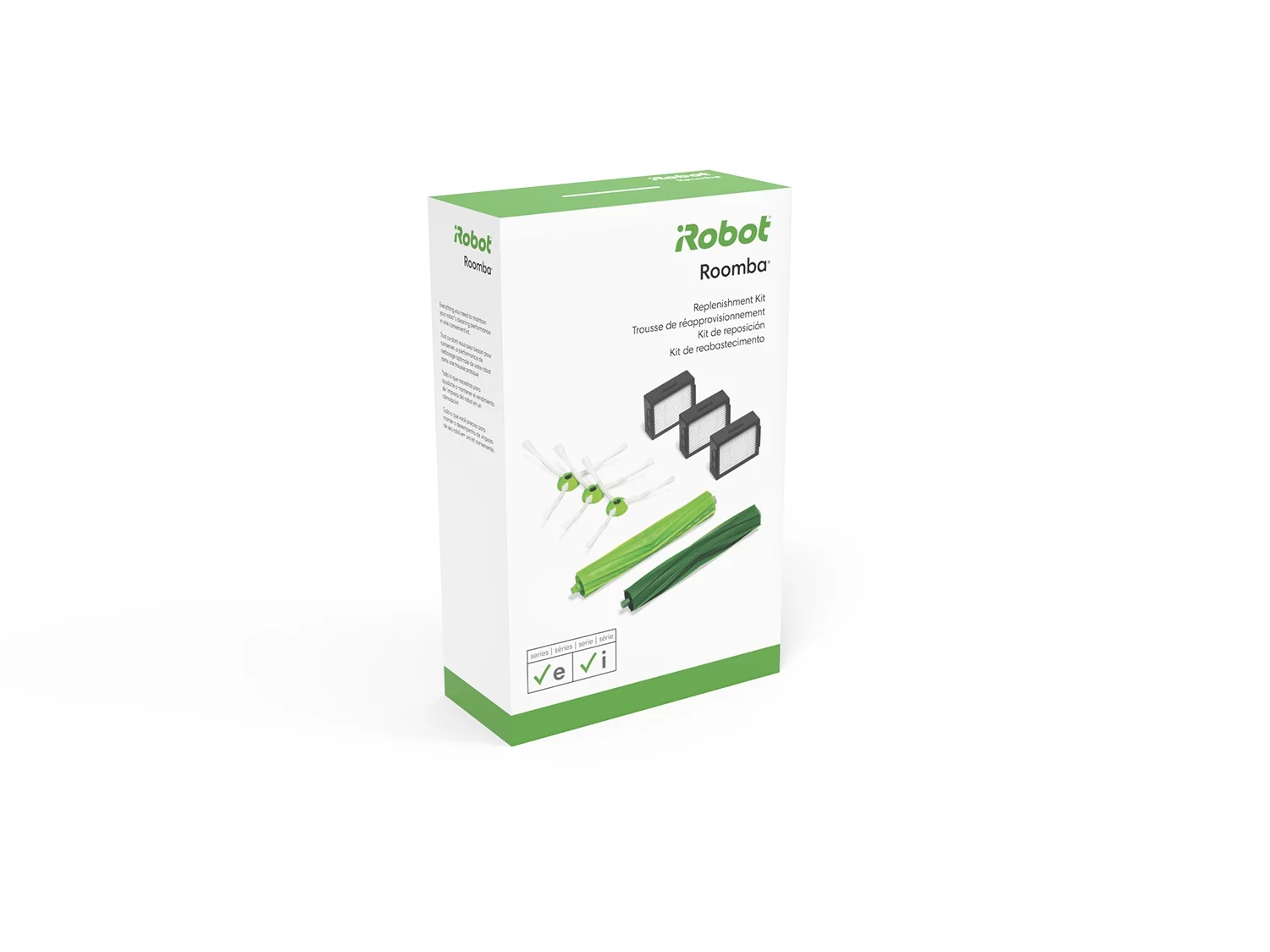iRobot? Authentic Replacement Parts- Roomba? e, i, and j Series Replenishment Kit, (3 High-Efficiency Filters, 3 Edge-Sweeping Brushes, and 1 Set of Multi-Surface Rubber Brushes)