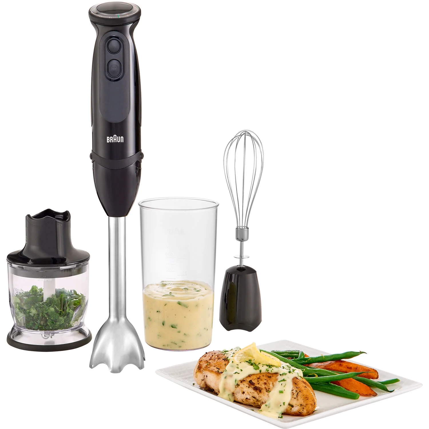 Braun Multi Quick 5 Varo Hand Blender with 21 Speeds, Whisk, and 1.5-Cup Chopper