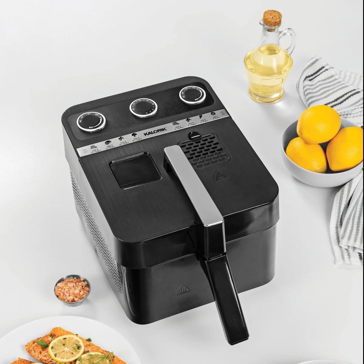 Kalorik 112oz 2-in-1 Air and Deep Fryer, Black Refurbished
