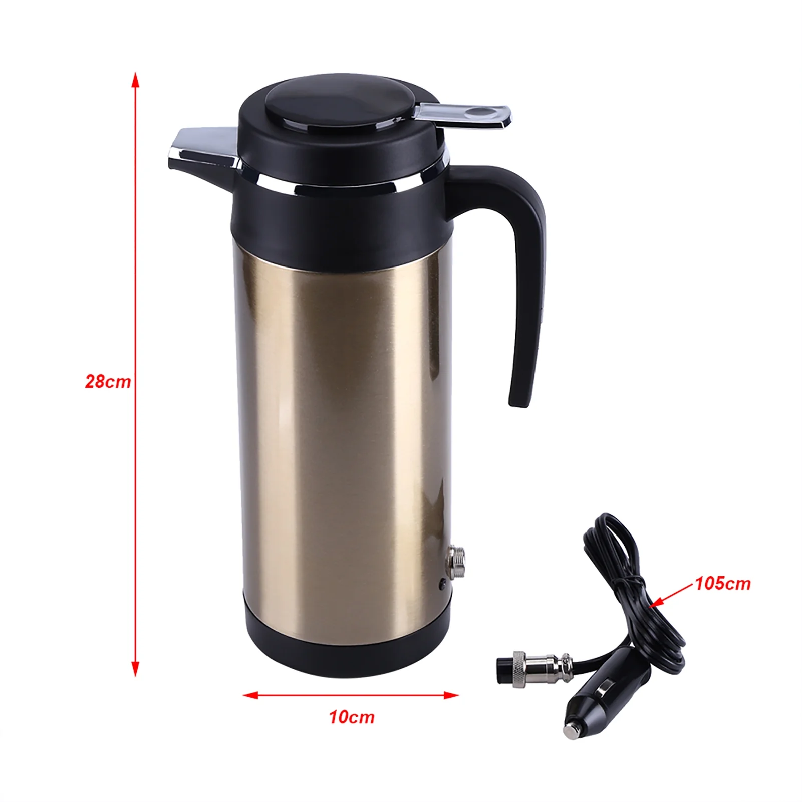 850mL 12V Portable in Car Stainless Steel Electric Heating Cup Boiling Water Bettle Travel Use