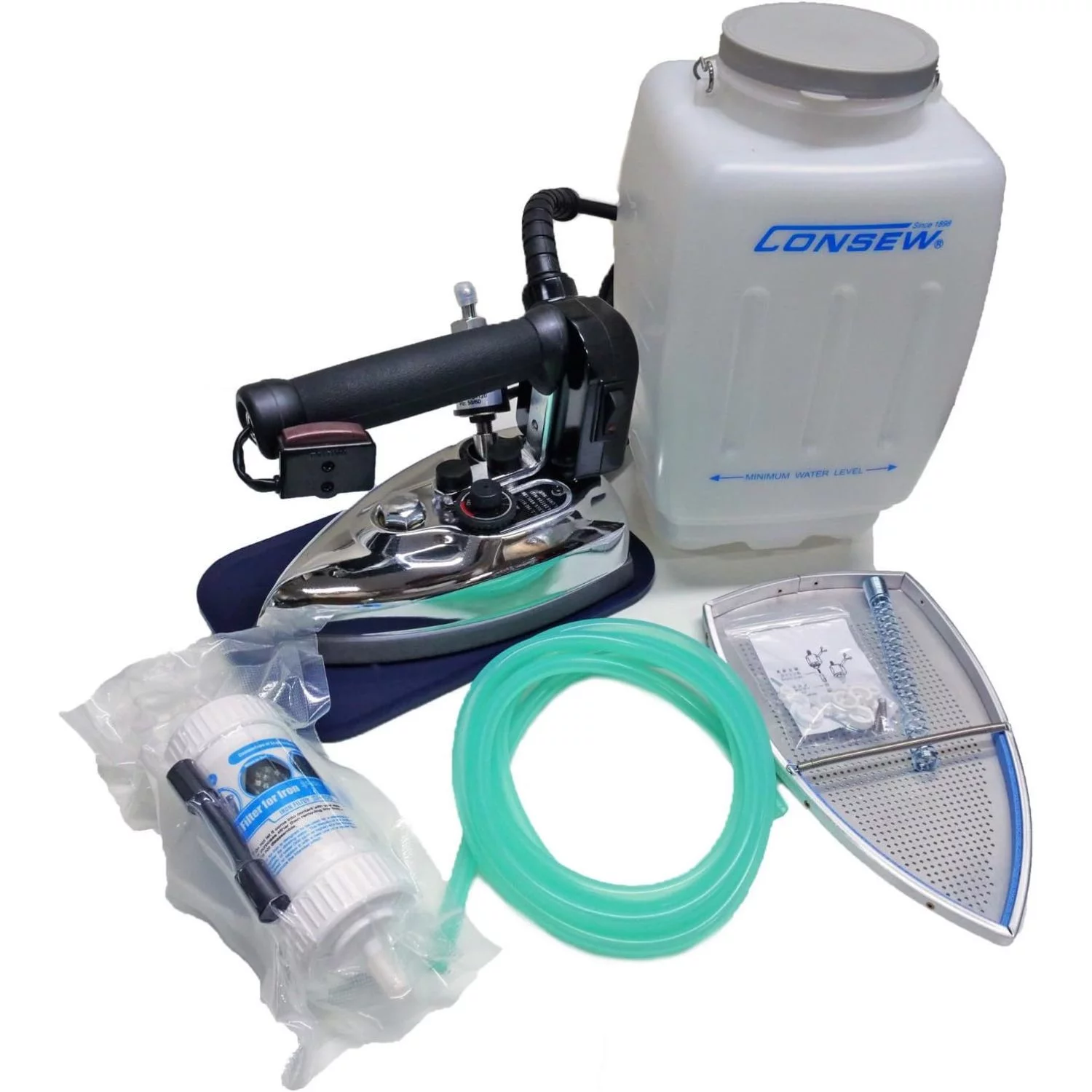 HElectQRIN CES-85AF Gravity Feed Electric Steam Iron Complete Set