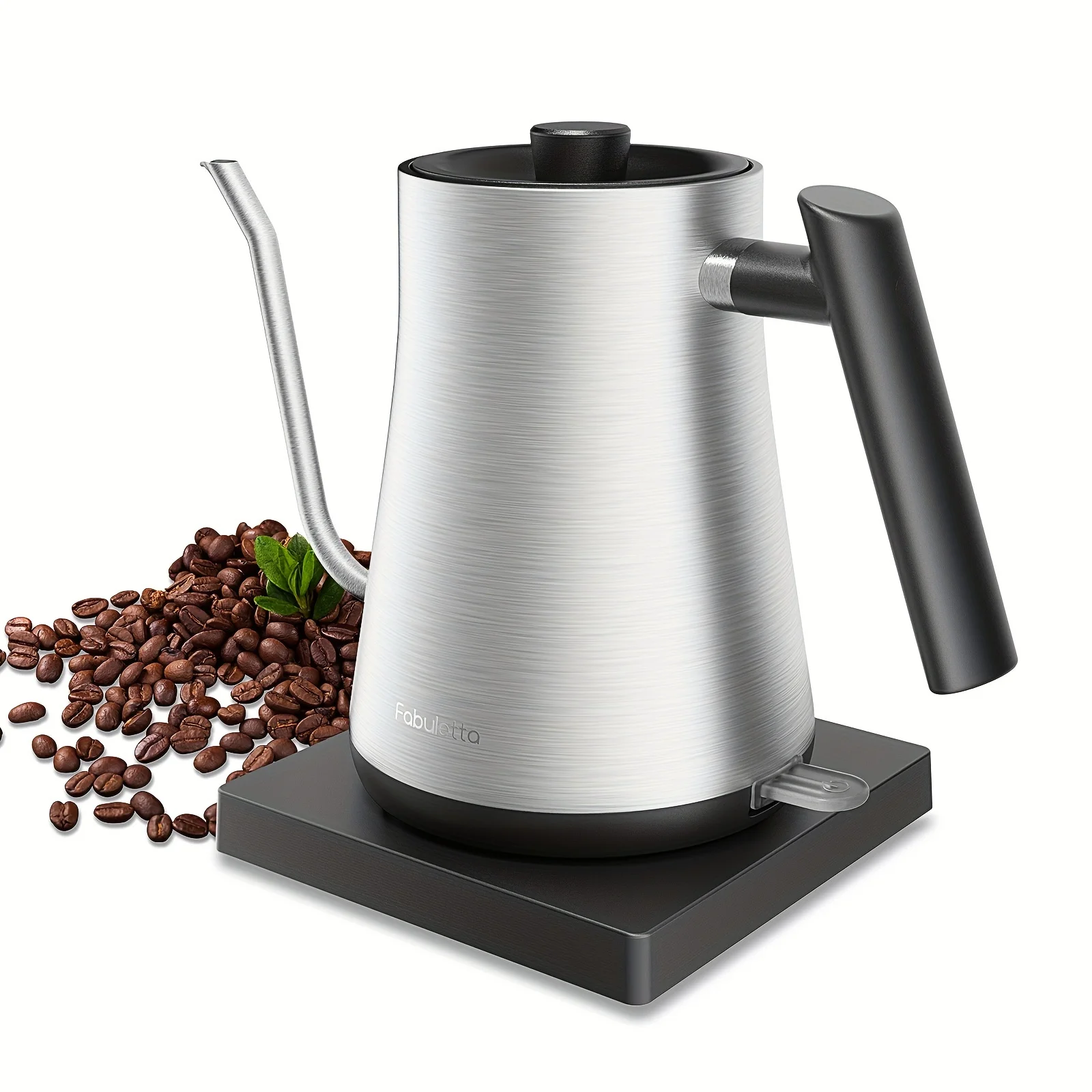 Fabuletta Electric Kettle (1 Liter), 1500 Watt BPA Free Gooseneck Electric Kettle, 100% Stainless Steel Flip Top Tea Kettle Coffee Kettle With UK STRIX Temperature Controller,
