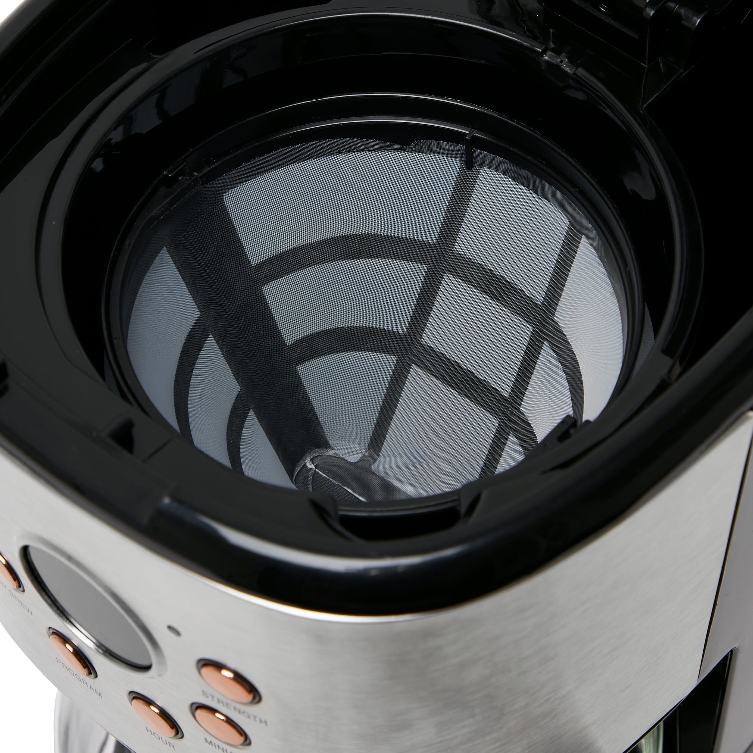 Haden 12-Cup Programmable Coffee Maker, Steel / Copper - 75106