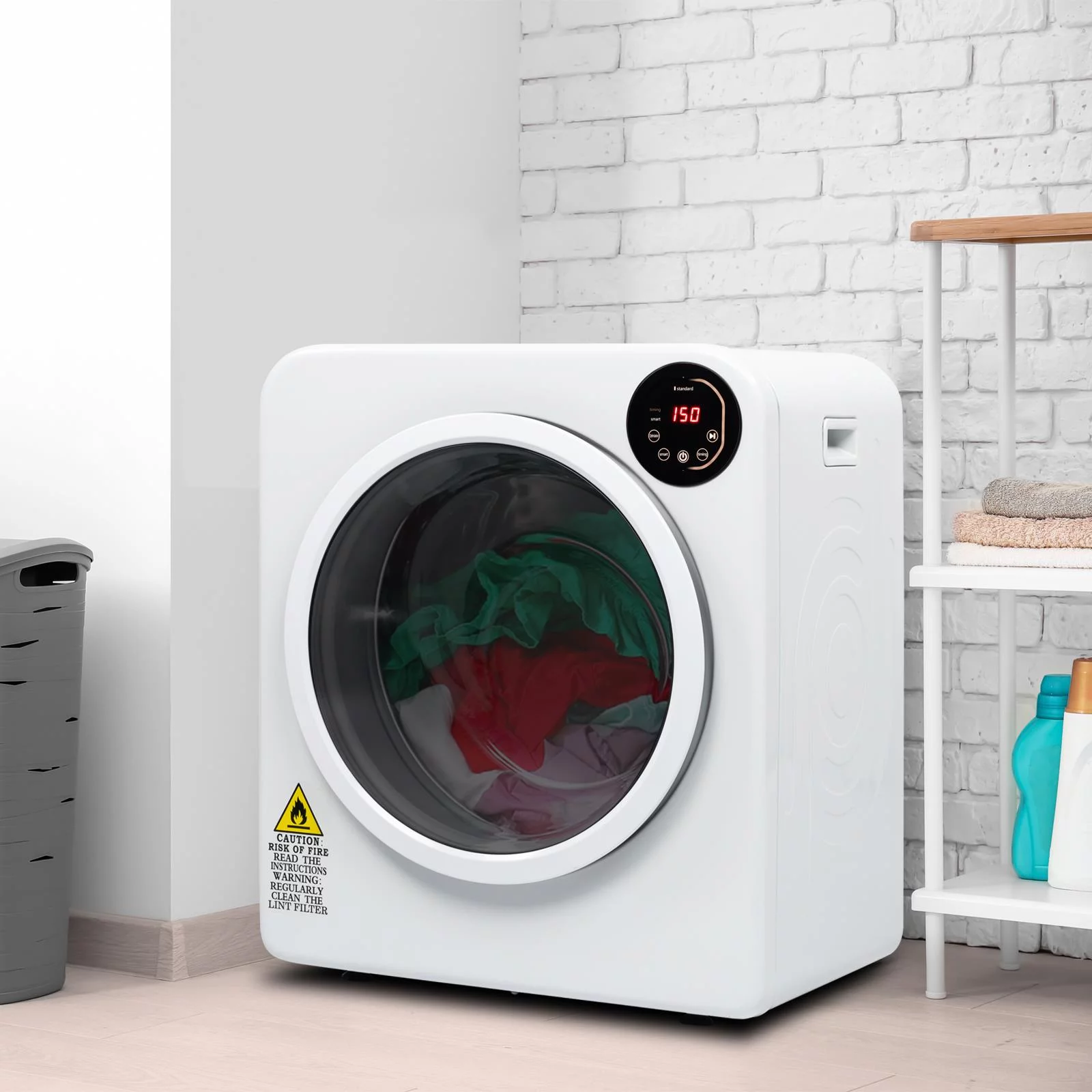 Baytocare Electric Tumble Compact Laundry Dryer Stainless Steel Tub 3.5 Cu.Ft