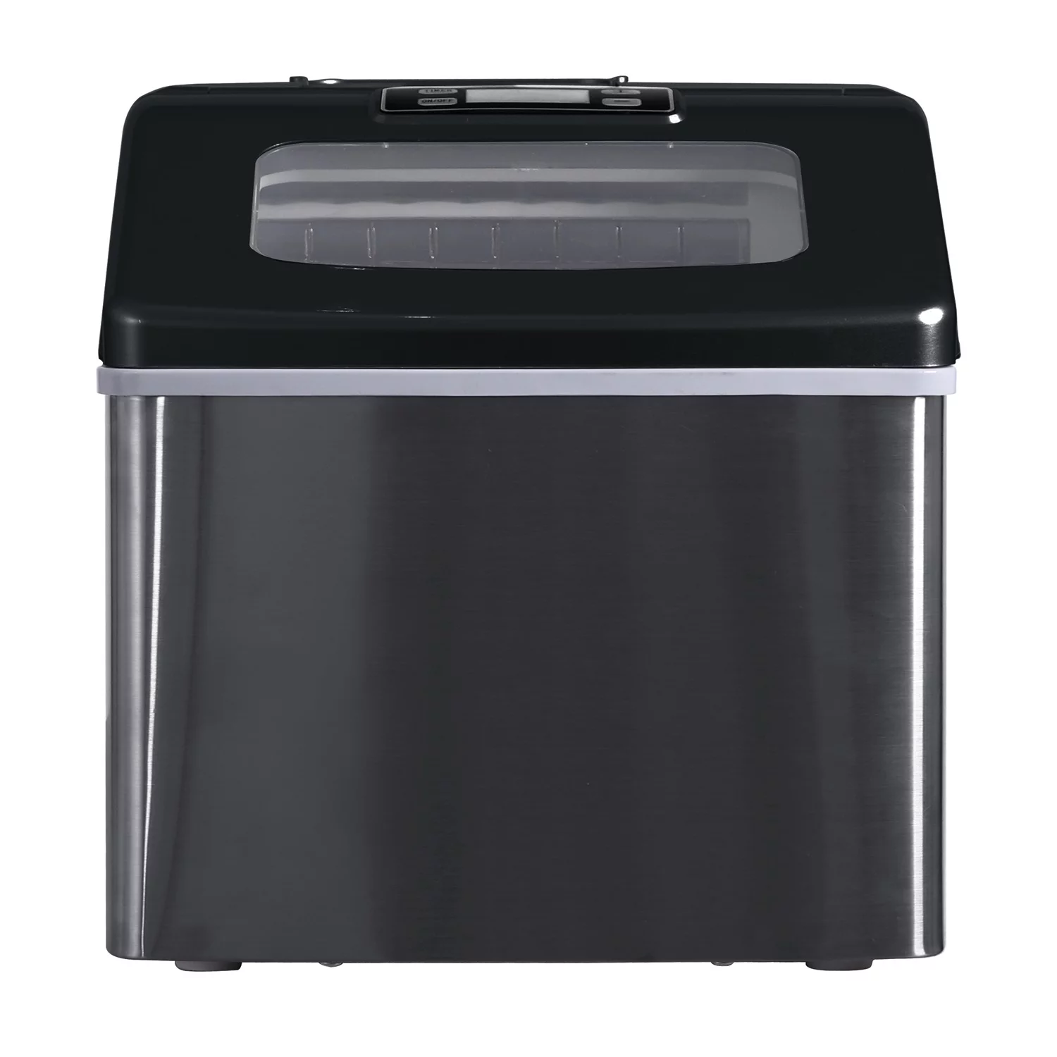 Canddidliike 40lbs Clear Ice Maker Machine Counter Top with Ice Scoop, Black Stainless Steel