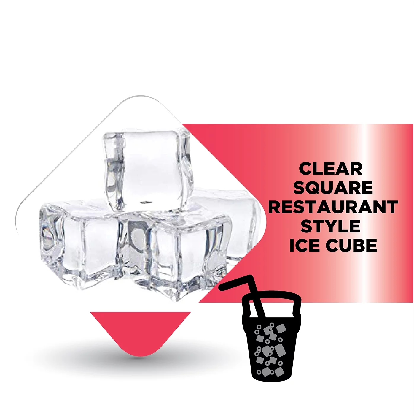 Frigidaire 40lbs. Countertop Clear Square Ice Maker - Black