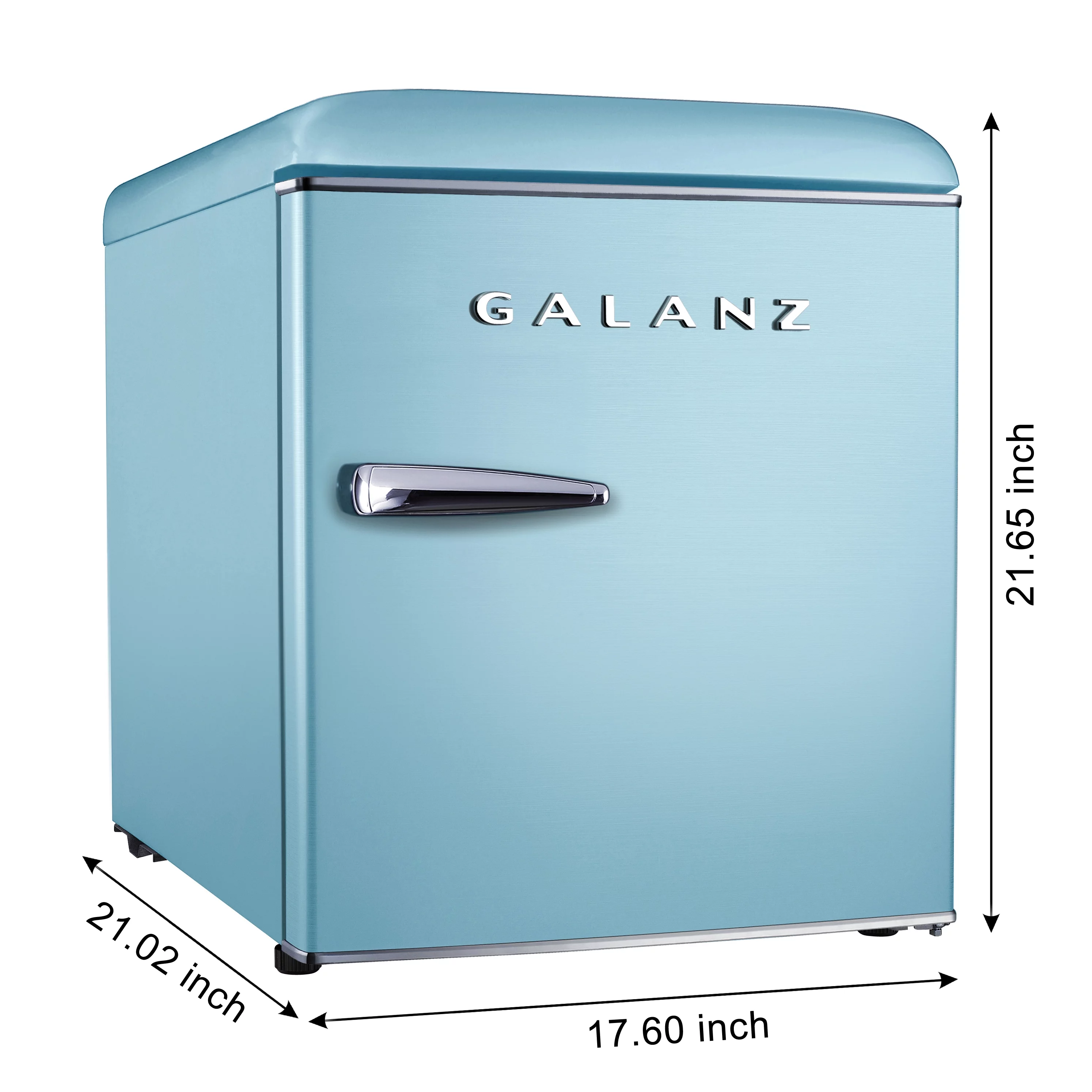 Galanz 1.7 Cu ft Retro Mini Fridge, Blue, Estar, New