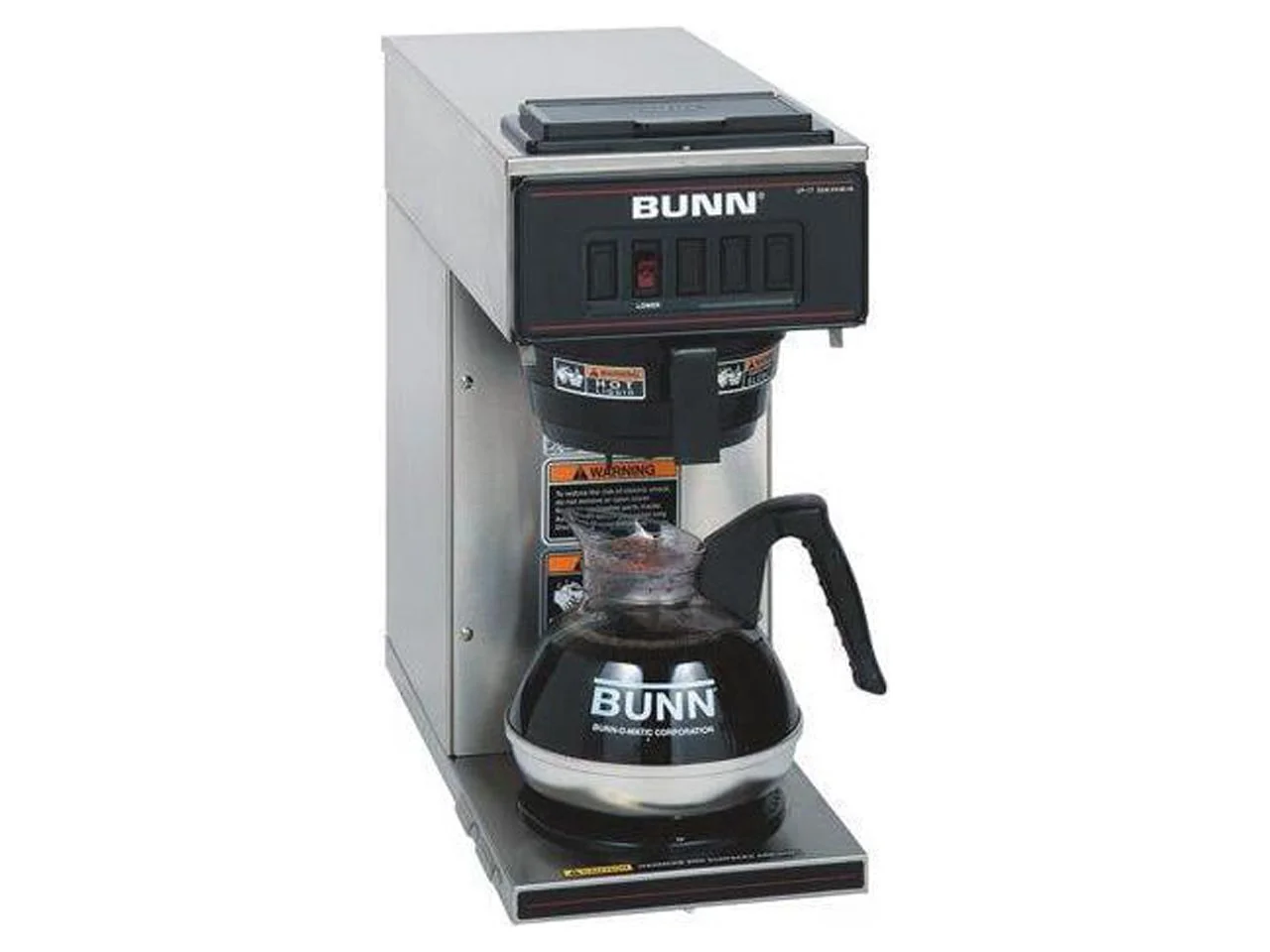 BUNN VP17-1 Coffee Brewer 1600 W - 2 quart - 12 Cup(s) - Multi-serve - Stainless Steel, Black - Stainless Steel, Plastic