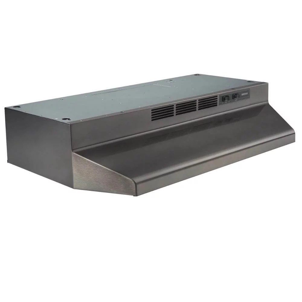 Broan F4030BLS 30 inch Black Stainless Convertible Under Cabinet Range Hood with Light