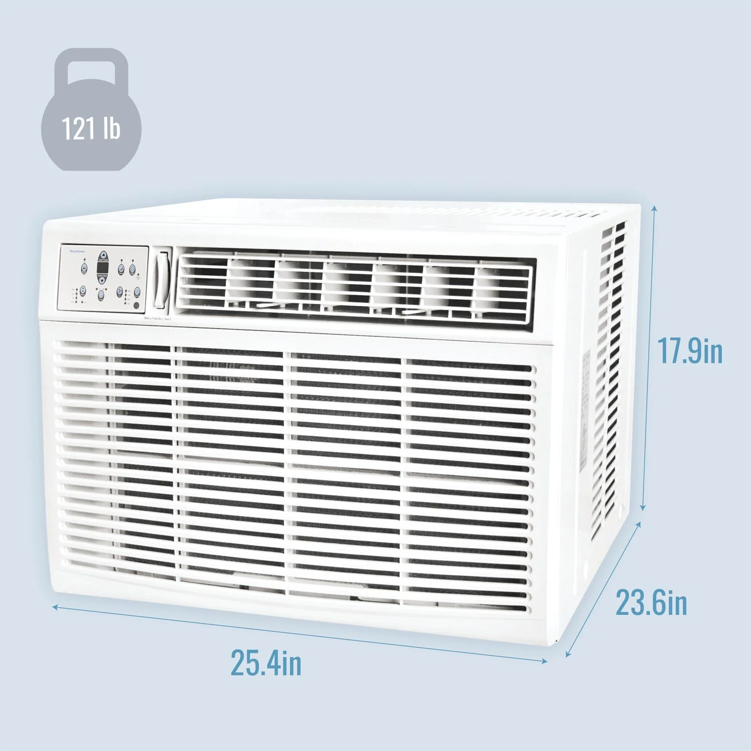 Keystone 23,200/22,900 BTU Window/Wall Air Conditioner with 16,000 BTU Supplemental Heat Capability,1500 sq. ft, KSTHW25B
