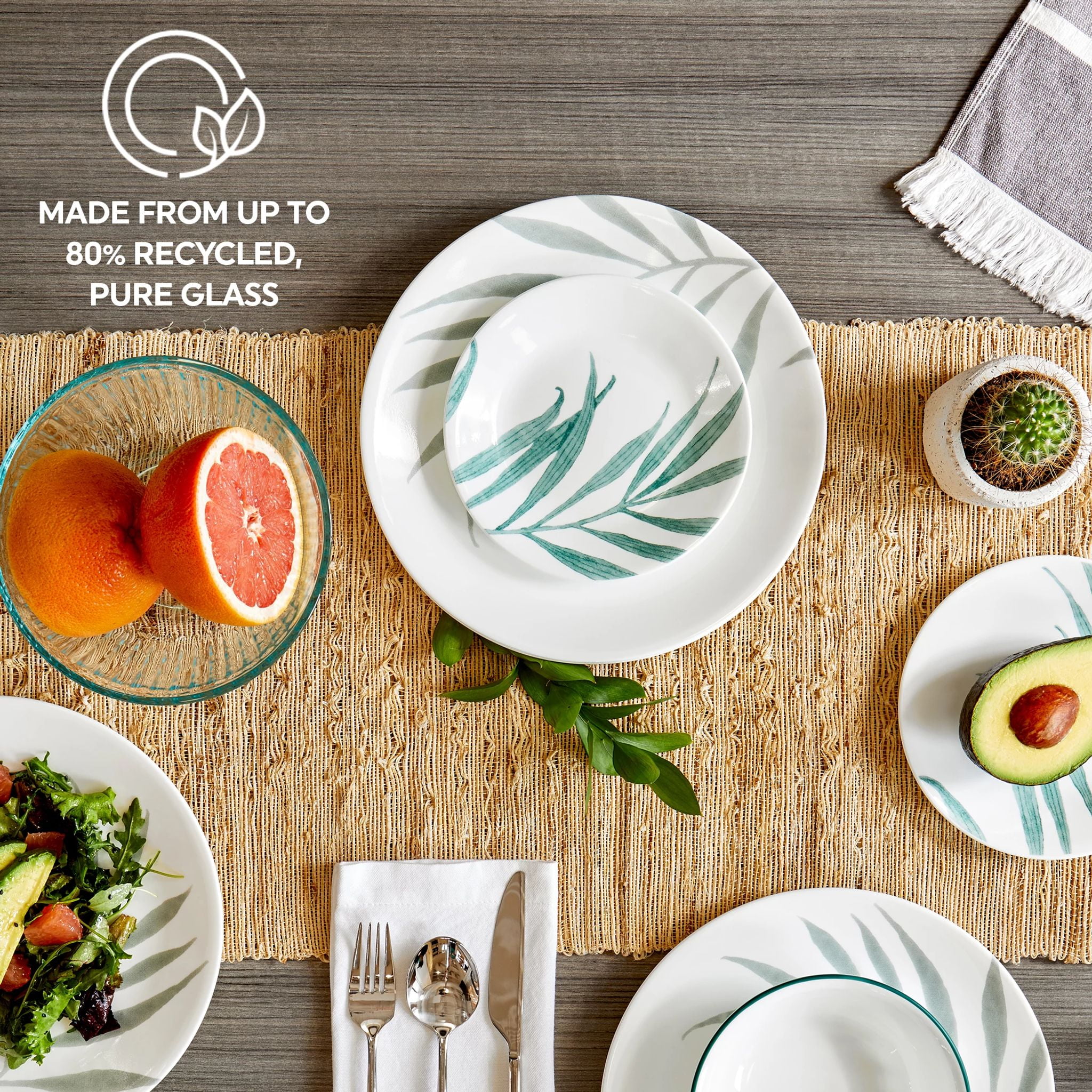 Corelle Solar Print 18-piece Dinnerware Set, Service for 6