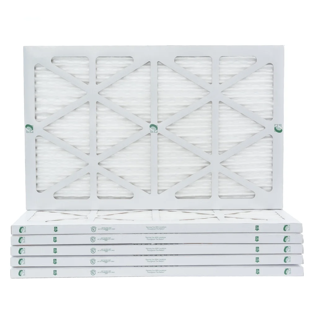 Glasfloss 12 Pack of 16' x 25' x 1' MERV 10 Pleated Air Filters Actual Size: 15-1/2' x 24-1/2' x 7/8'