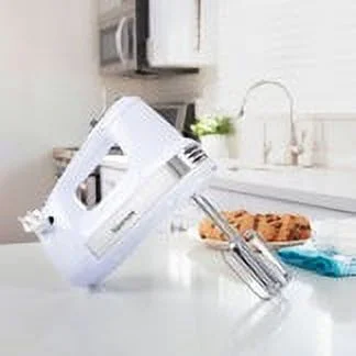Kenmore 5 Speed Hand Mixer, 250W Electric Blender Automatic Cord Retract, White