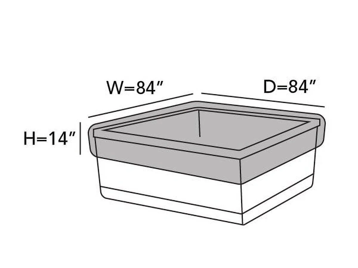 Covermates Square Hot Tub Cover - Weather Resistant Polyester, Weather Resistant, Elastic Hem, Outdoor Living Covers, 84W x 84D x 14H, Khaki